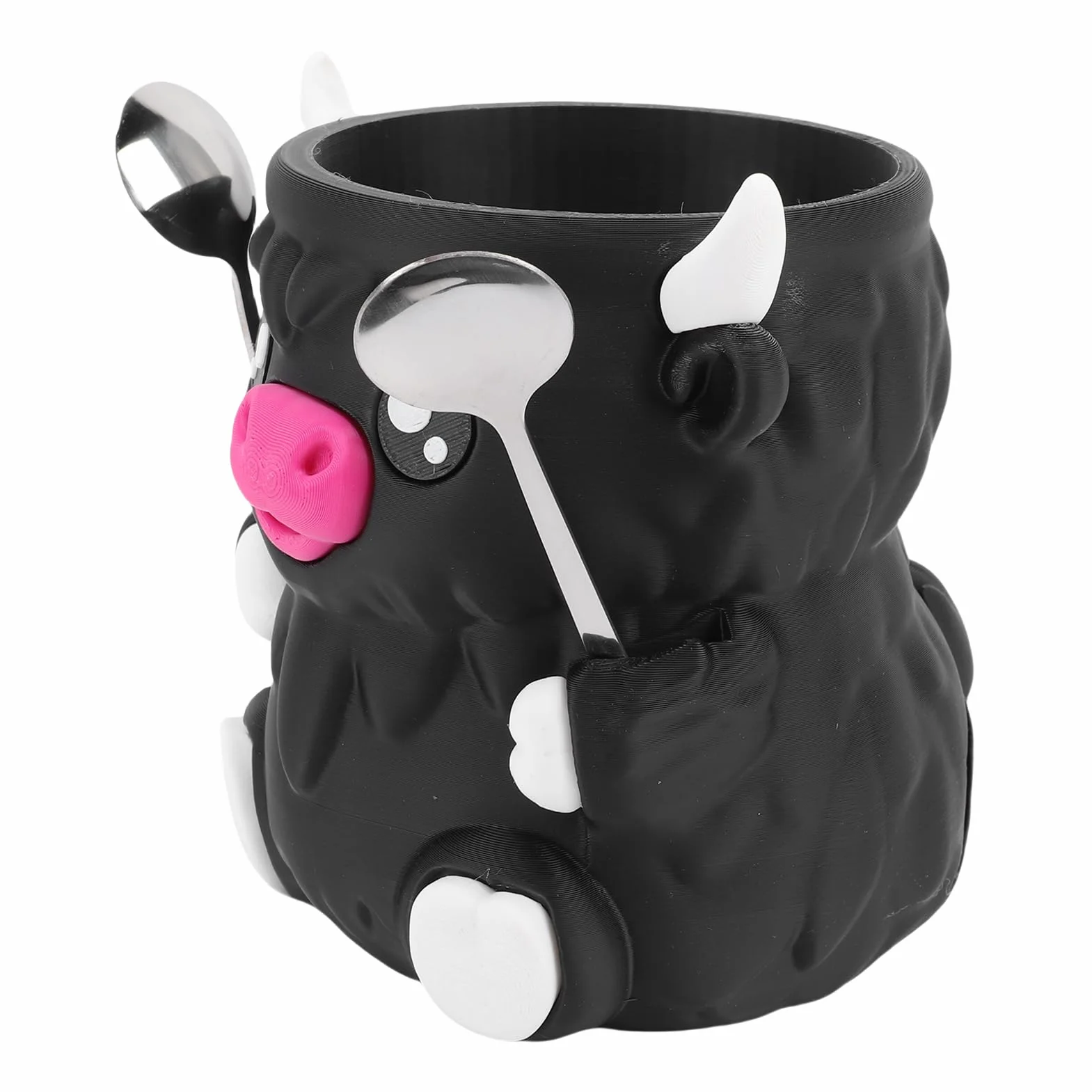Bewinner Uroczy Uchwyt na Kufel lodowy. Izolowane ściany z Motywem Krowy Rasy Highland dla Entuzjastów Lodów (BLACK)
