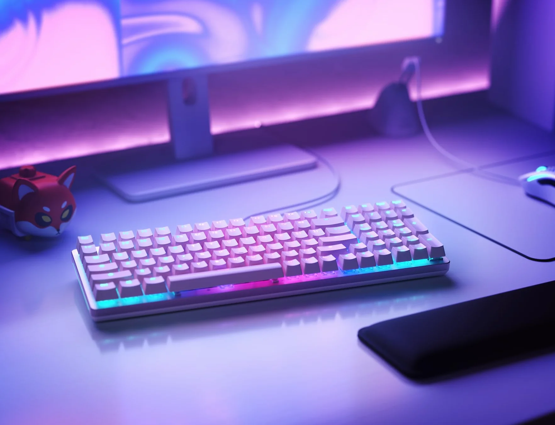 GLORIOUS Gaming GMMK 2 Full Size (96%) – klawiatura mechaniczna, obudowa aluminiowa, konfigurowalna, klawisze doubleshot, przełączniki GLORIOUS Fox, RGB, NKRO, angielski układ QWERTY - Różowy