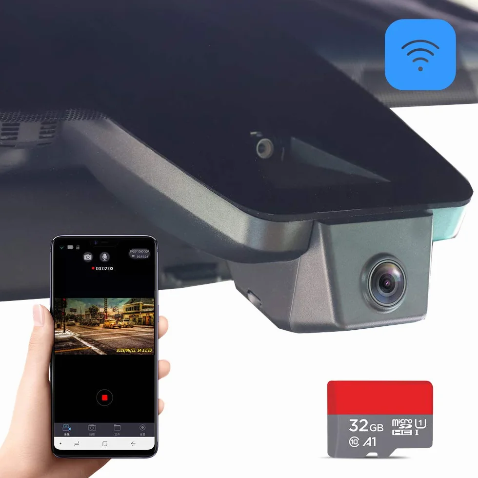 FITCAMX Dashcam kompatybilny z Toyota C-HR 2021-2022 (Model B), dedykowaną kamerą samochodową 4K, wbudowanym WiFi, WDR Night Vision, nagrywaniem w pętli, z kartą pamięci 64 GB