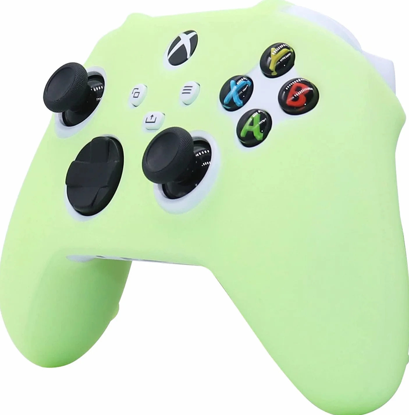 Świecąca w ciemności silikonowa osłona do kontrolera Xbox Series X, antypoślizgowa miękka gumowa osłona do kontrolera Xbox Series S z 6 nakładkami na kciuk świecąca w ciemności.