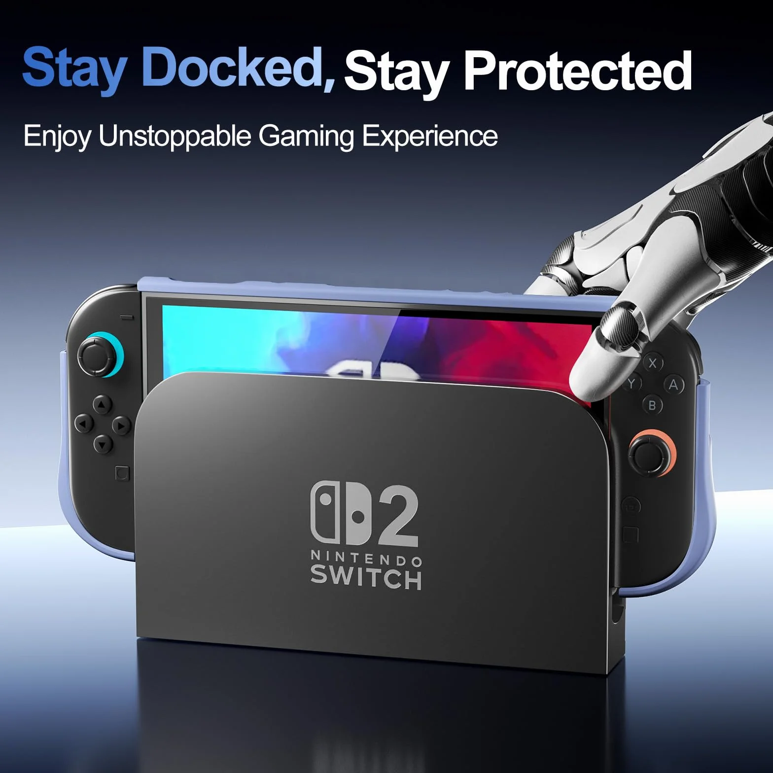 ProCase Etui dokujące do Nintendo Switch 2 2025, pokrowiec ochronny Slim Grip 7,9 cala, ergonomiczne gniazdo - granatowy