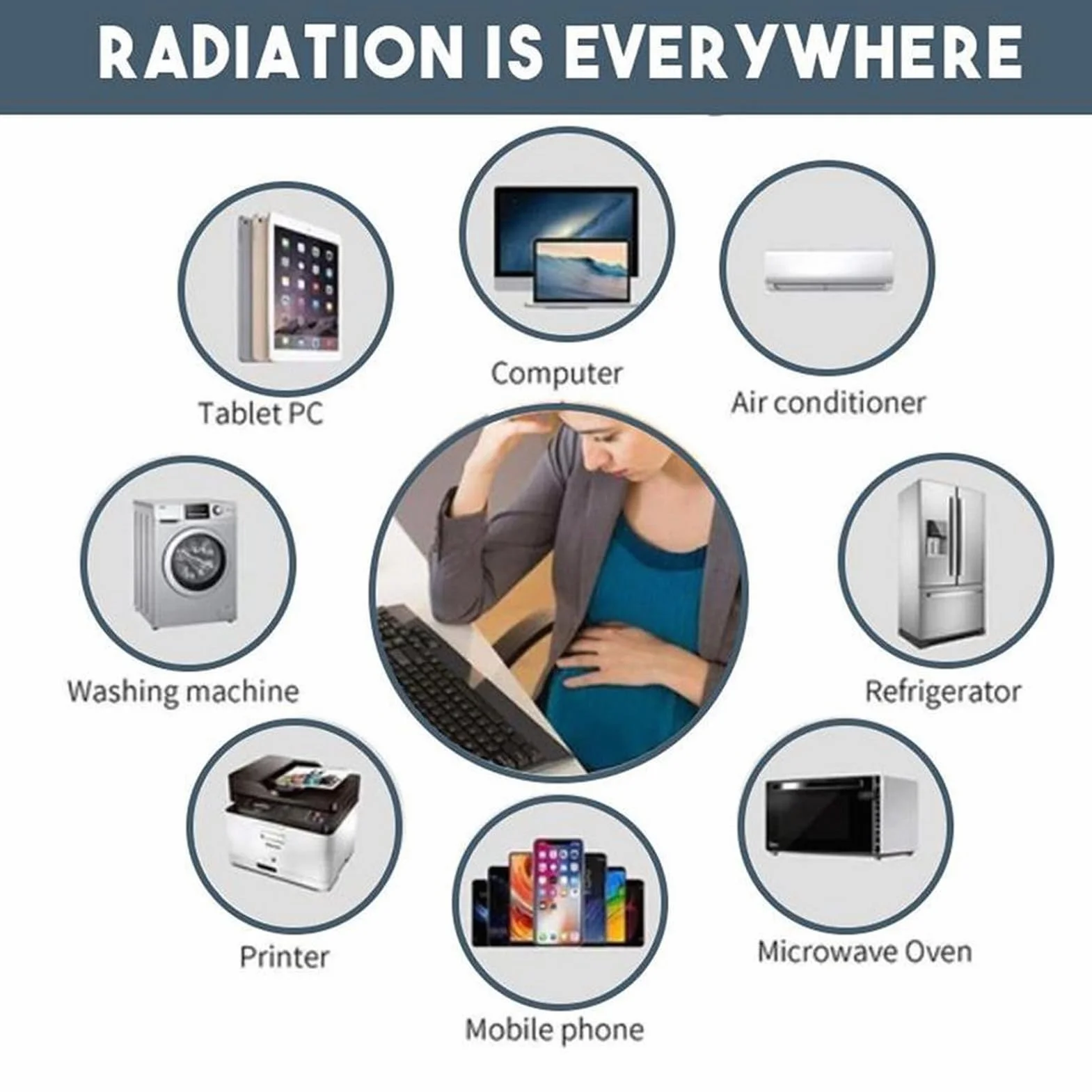 6 Sztuk/arkusz Anty-radiacyjna Naklejka na Telefon Komórkowy, 10.8 * 7.2cm Silikonowe Naklejki Chroniące Przed Promieniowaniem, Można wkleić na Komputerach, Laptopach (Styl 2)