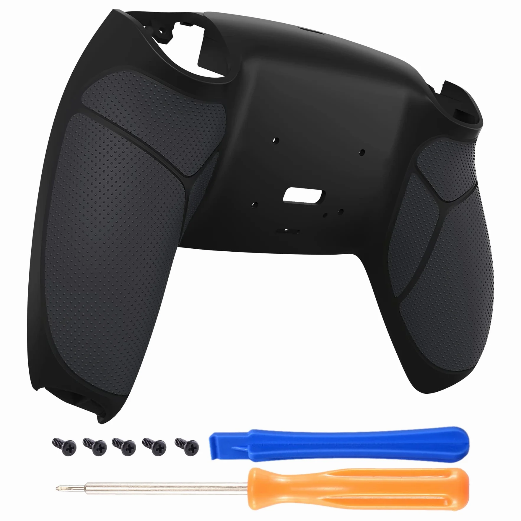 Czarny Wydajna Gumowana Rękojeść Przeprojektowana Back Shell dla ps5 Controller eXtremerate Rise & RISE4 Remap Kit - Controller & Rise Remap Board Nie Są Wliczone W Cenę