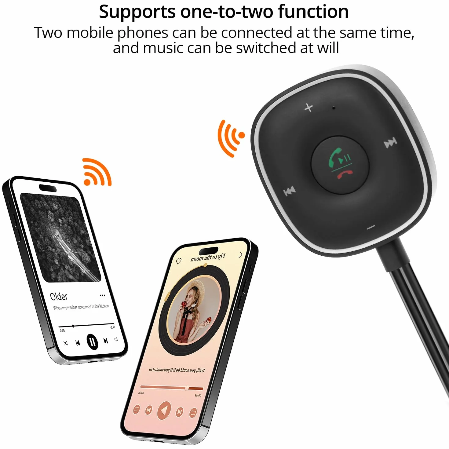 QWORK Aux Bluetooth 5.4 Adapter samochodowy odbiornik Bluetooth ze złączem 3,5 mm do samochodowego zestawu stereo