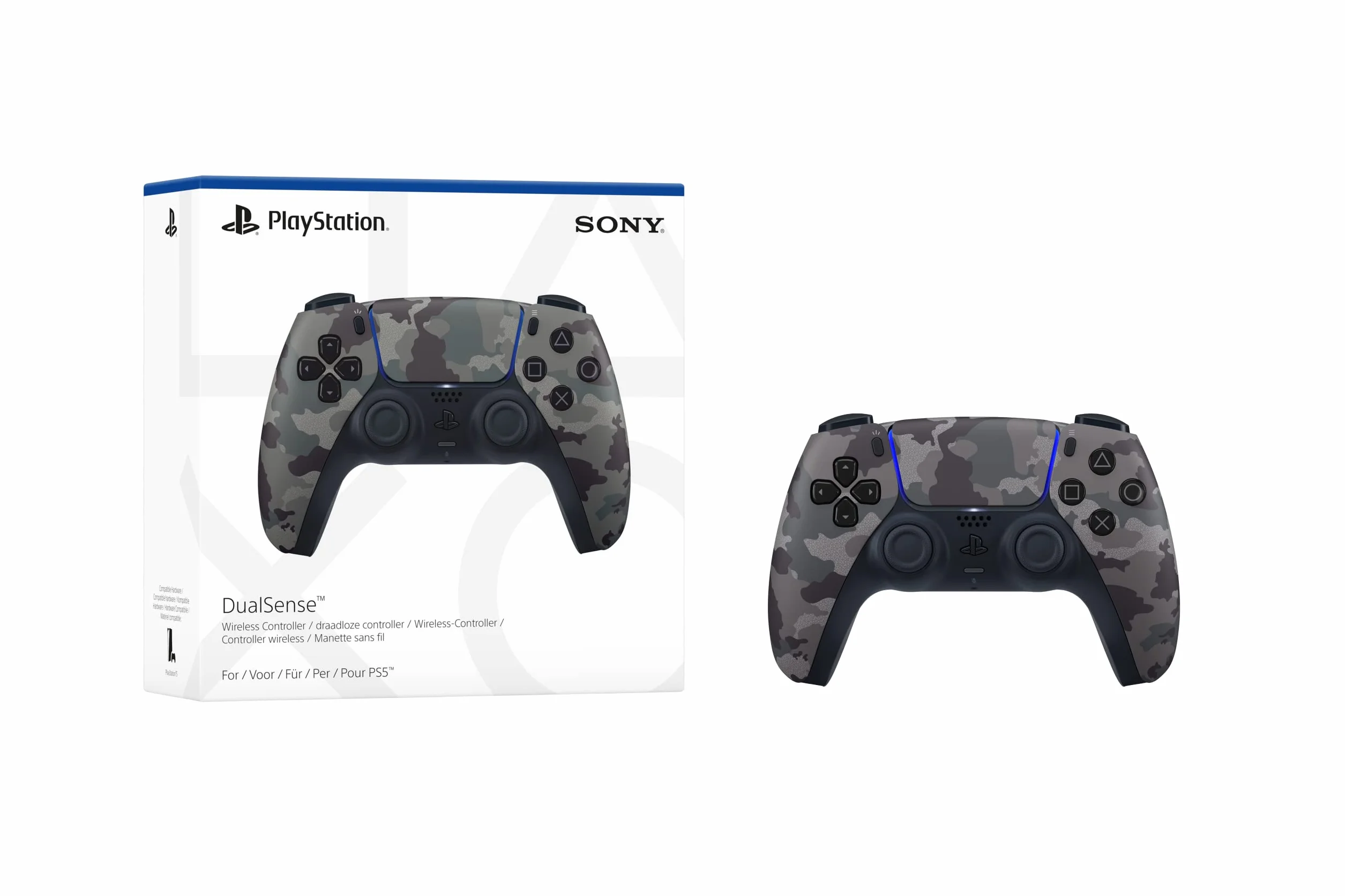 Play Station Dualsense 9423294 Kontroler, Grey Camo, 19,9 x 7 x 19 cm