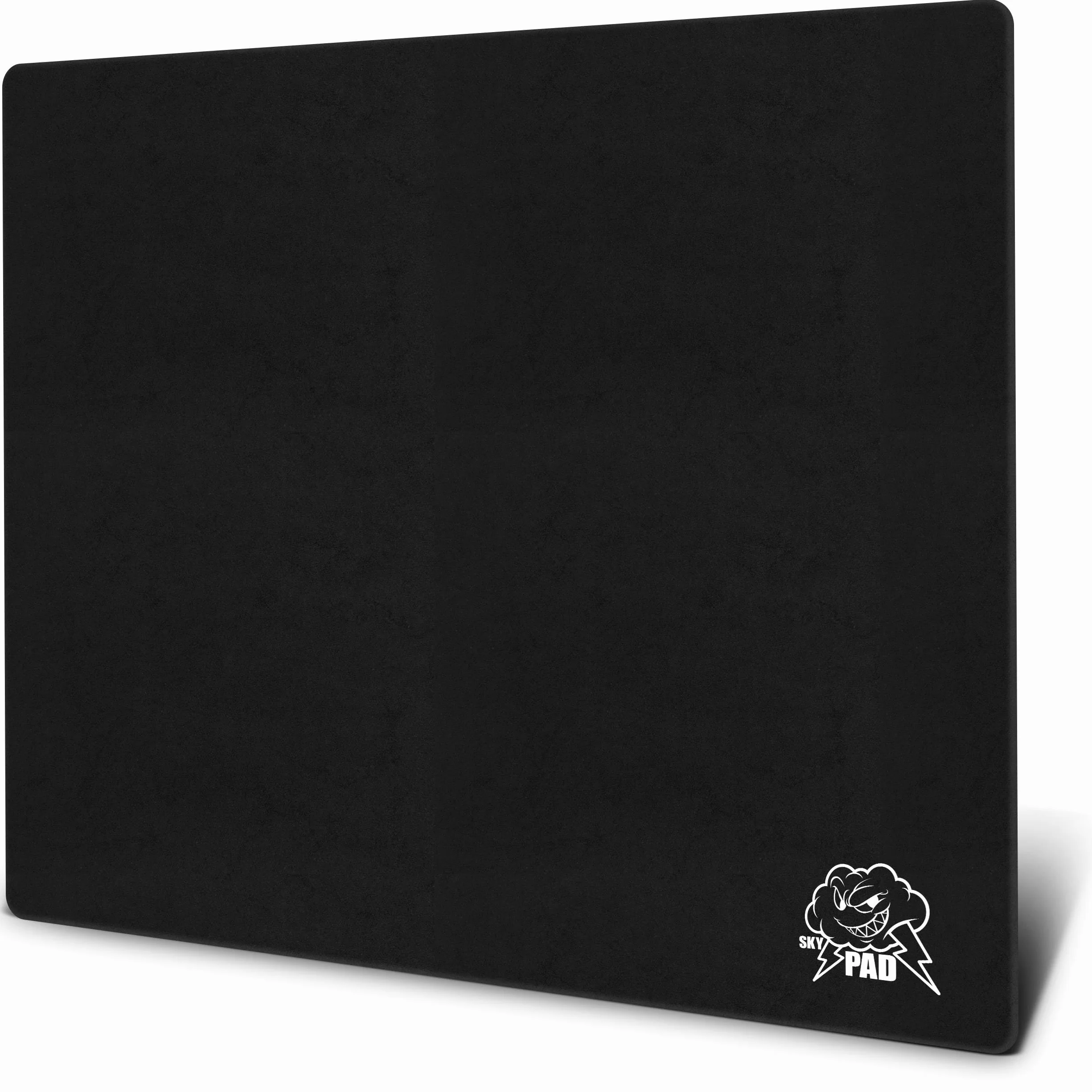 SkyPAD Szklana Podkładka Pod Mysz Do Gier 3.0 XL z Logo Chmury | Profesjonalna Duża Podkładka Pod Mysz | 400 x 500 mm | Czarny | Specjalna powierzchnia szklana o zwiększonej precyzji i szybkości