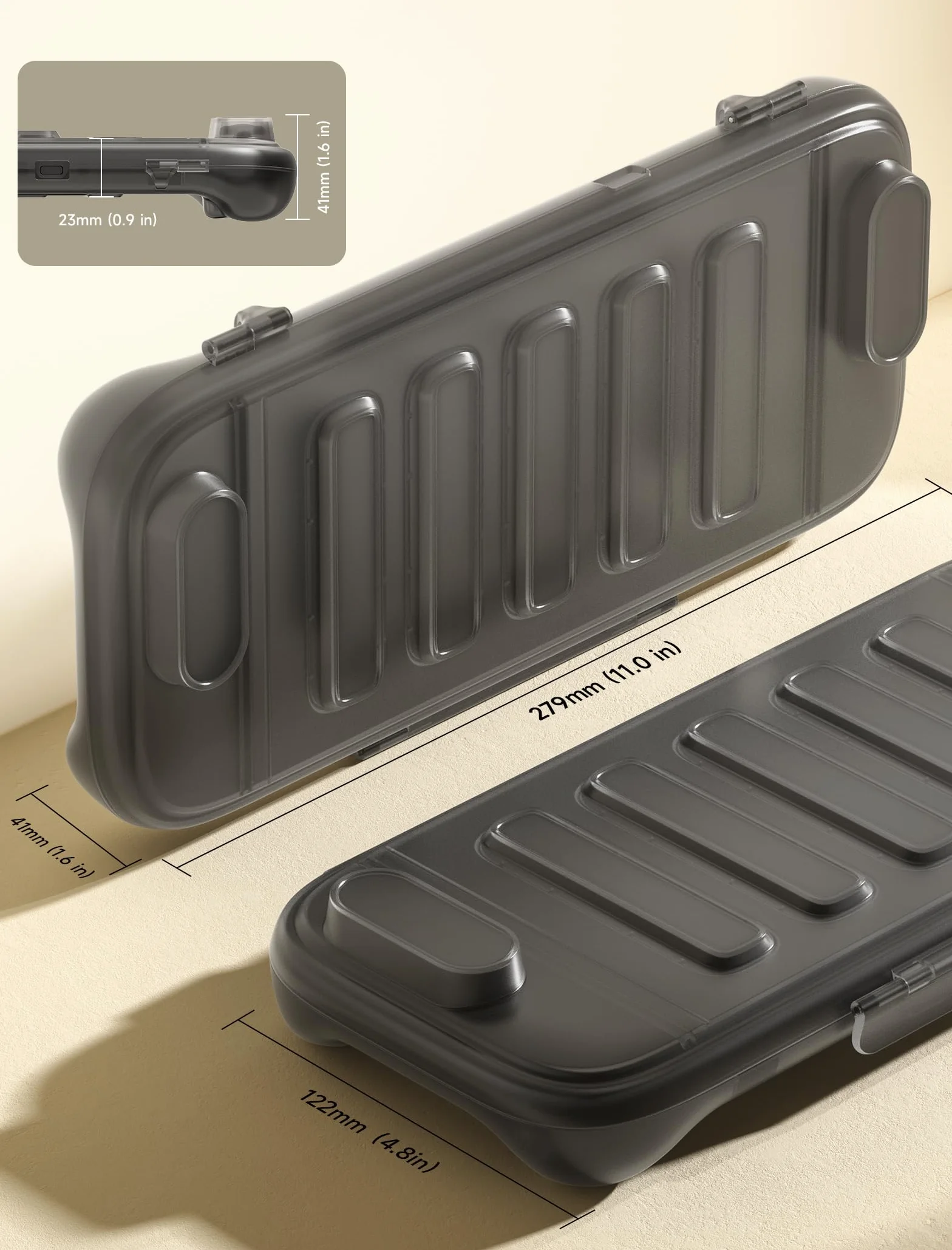 JSAUX Etui ochronne Nintendo Switch 2 (2025) twarde z gniazdem na karty pyłoszczelne czarne