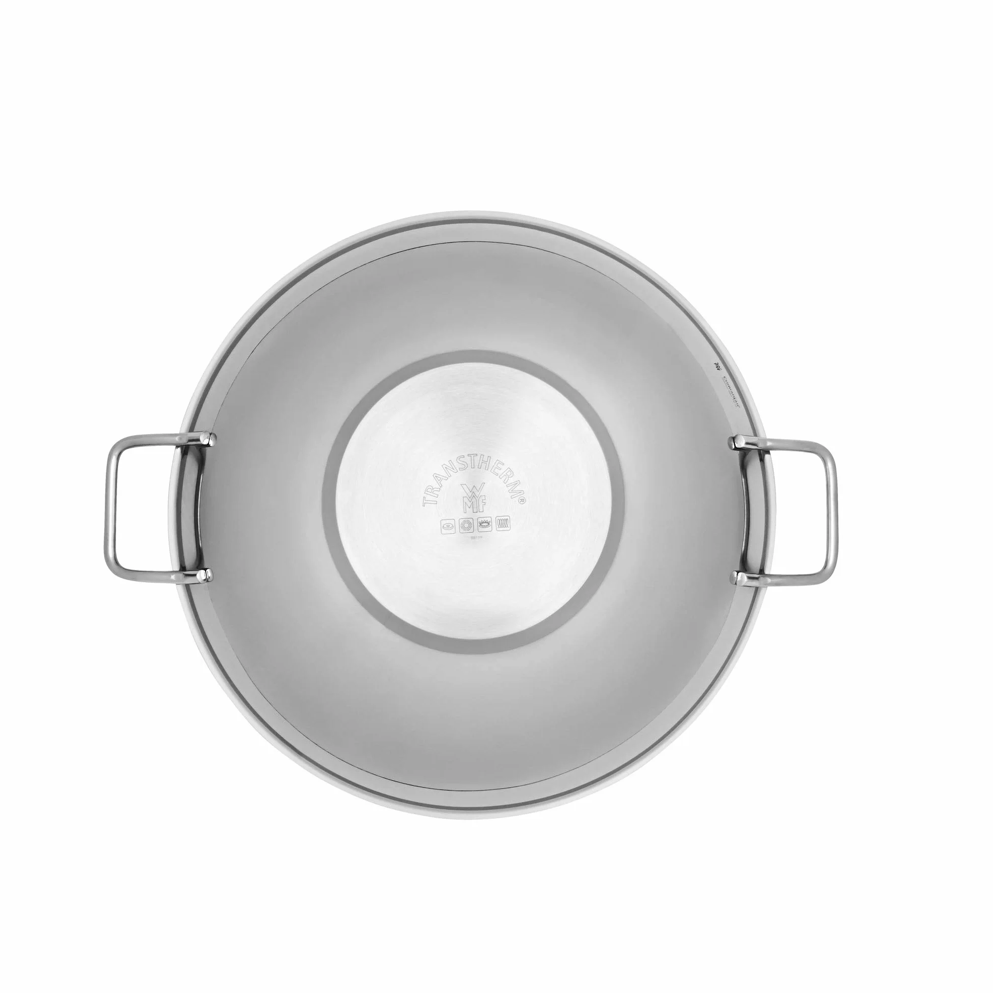 WMF Macao 2-częściowy zestaw do woków indukcyjnych, patelnia wok 36 cm ze szklaną pokrywką, polerowana stal nierdzewna Cromargan, niepowlekana