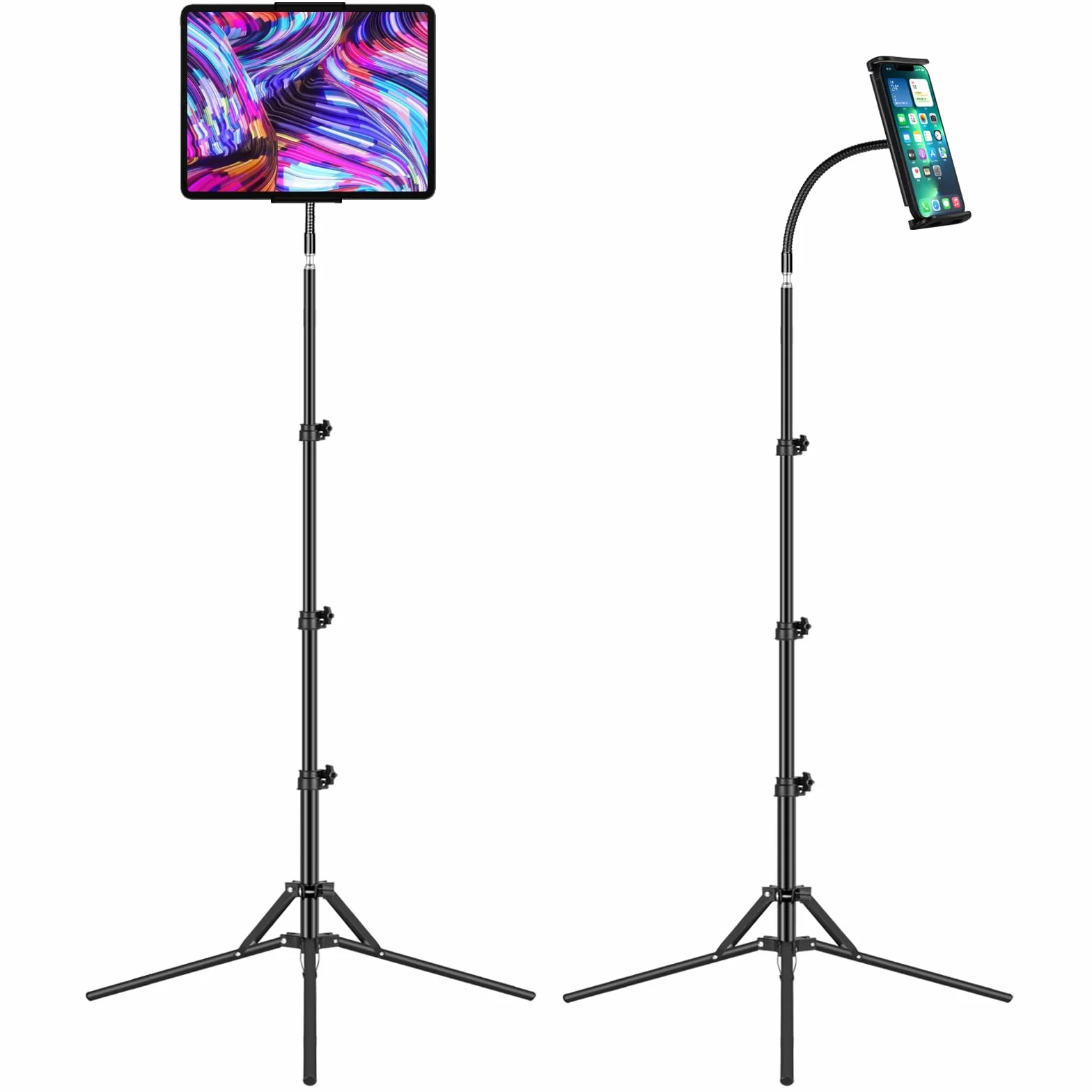 Uchwyt na tablet, stojak na tablet – regulacja wysokości do 67" uchwyt statyw do iPad Air Mini 6 5 4 3 2, iPad Pro 9.7, 10,5, 12,9, tablet, iPhone, tablet i smartfon o przekątnej ekranu 4,5-12,9"