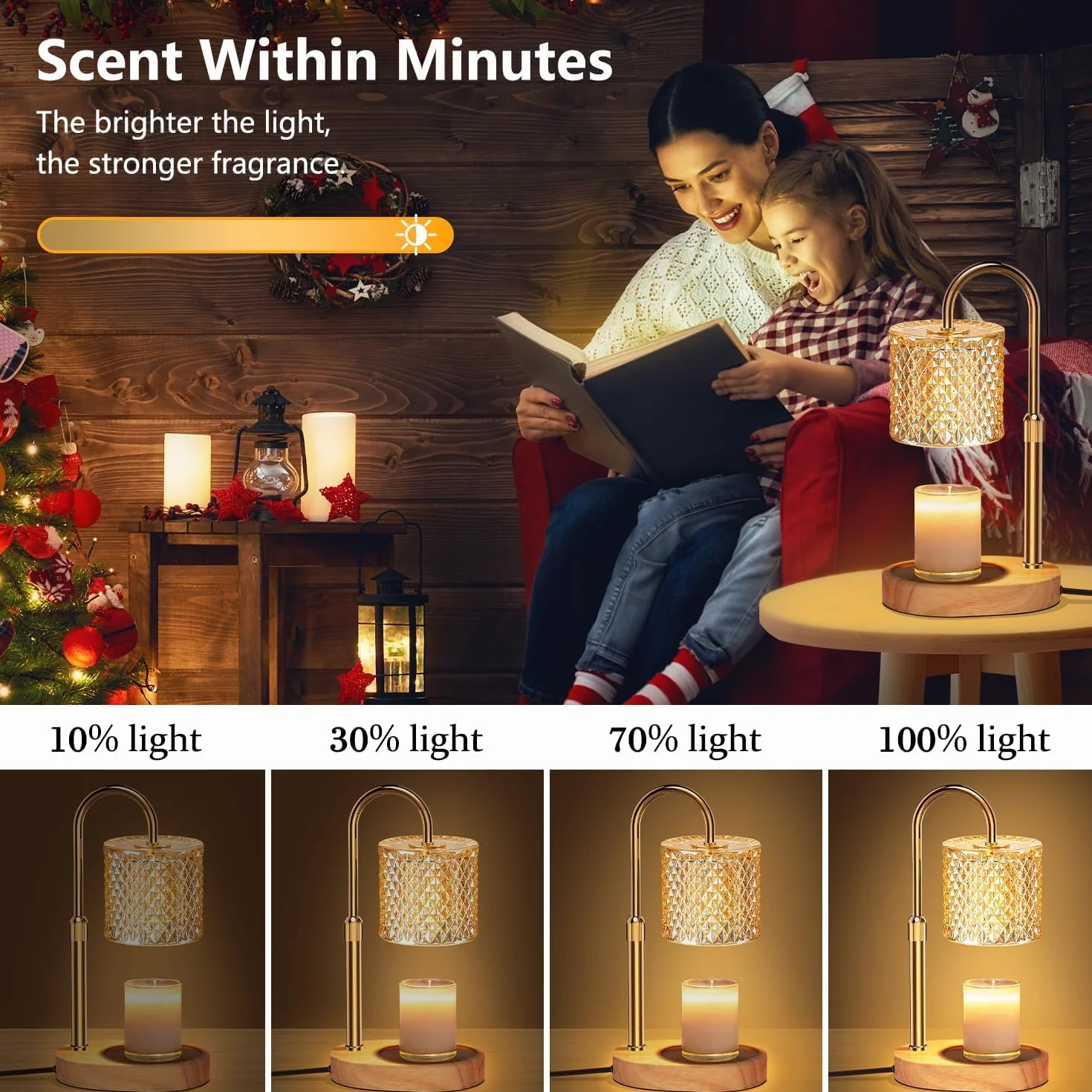 seenlast Podgrzewacz do świec Lampa, Candle Warmer Lamp z timerem i ściemniaczem, Vintage Podgrzewacz do świec Elektryczny Candle Warmer do świec zapachowych w szkle, Dom, Sypialnia, Dekoracja