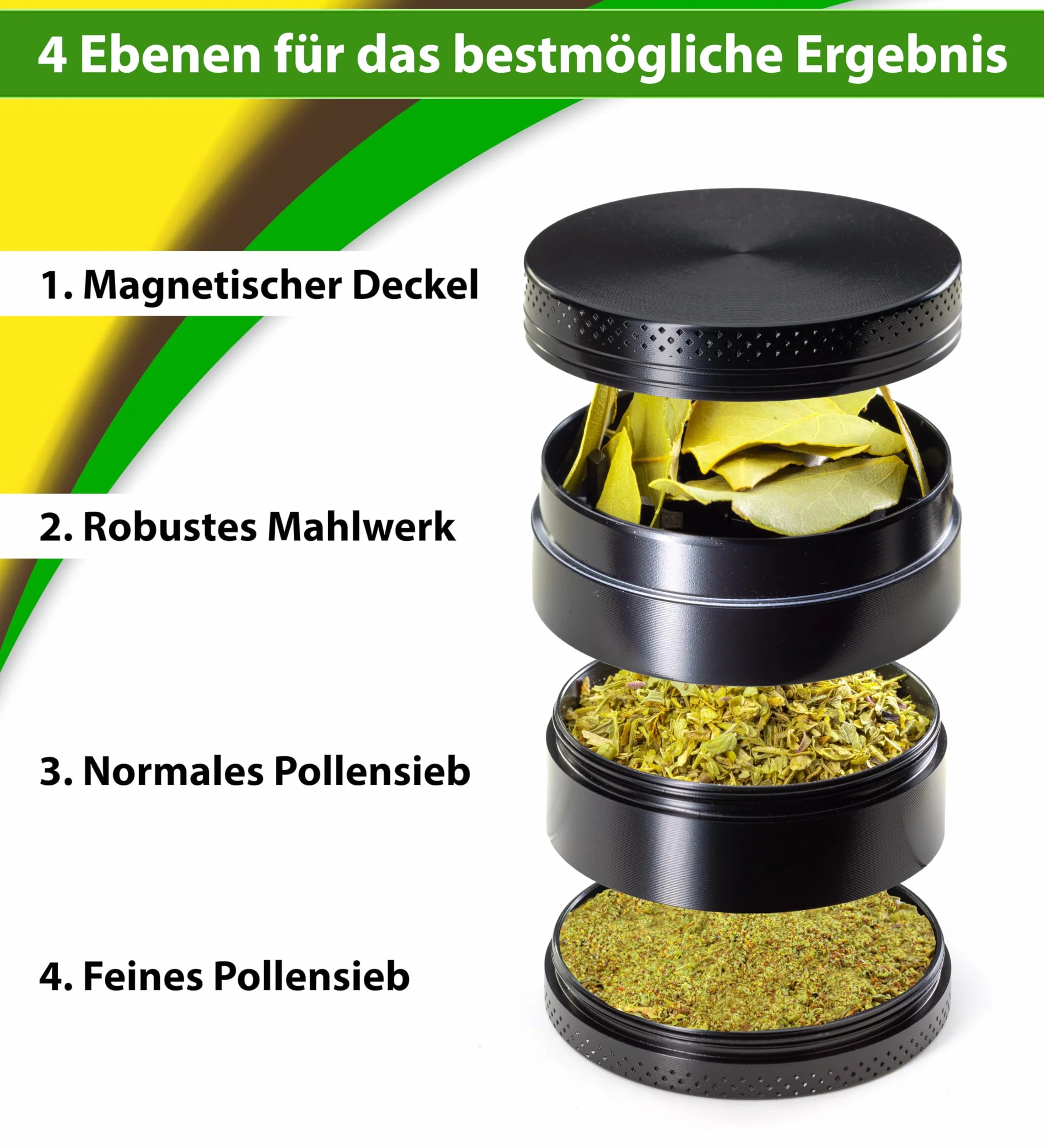 Młynek metalowy 4-częściowy crusher młynek do ziół