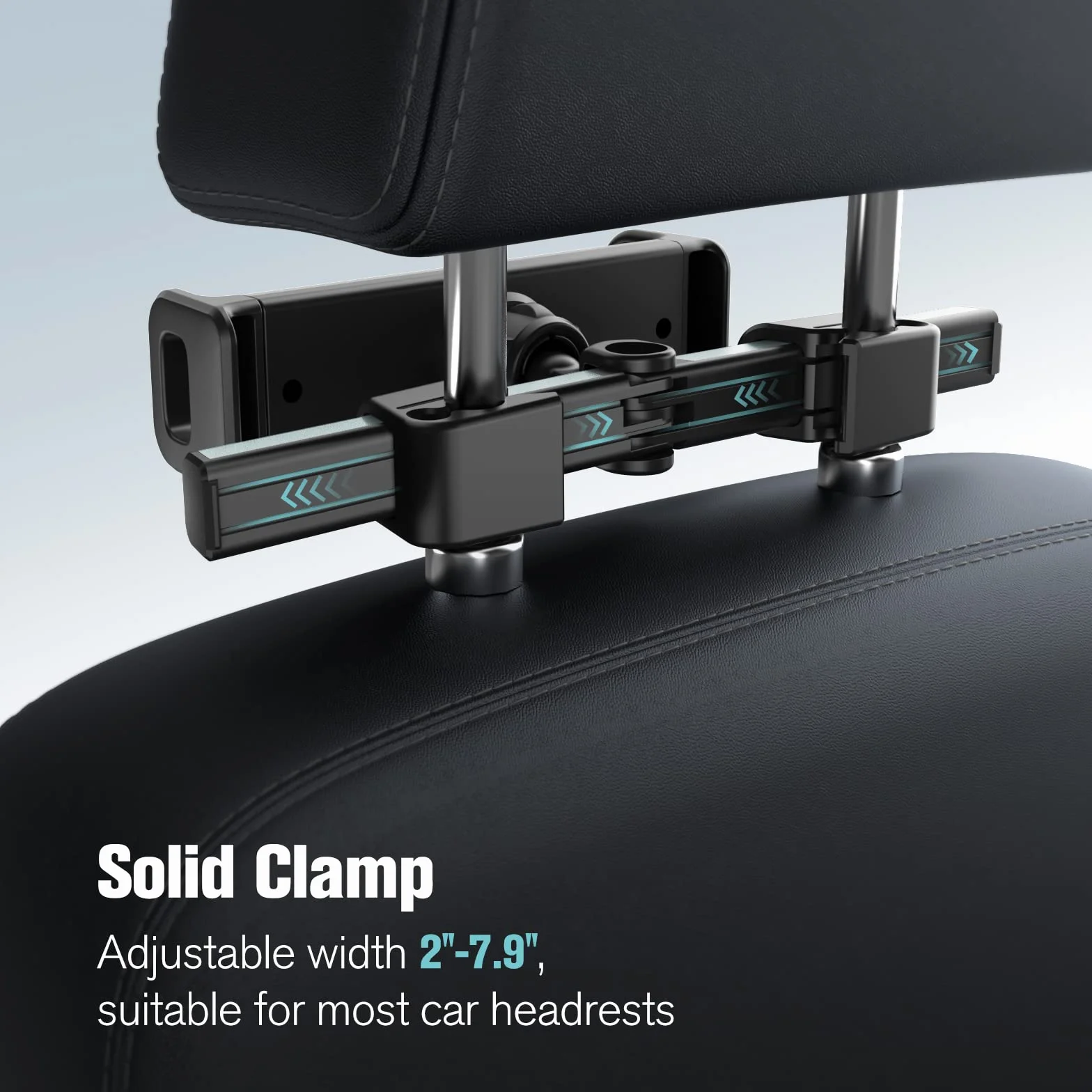 MoKo Tablet Headrest Holder, Adjustable Car Headrest Mount for Car Back Seat, Road Trip Essentials for Kids Adults, Compatible with 4"-12.9" Devices Such as iPad Air/Pro/Mini, Galaxy Tab, iPhone, Grey