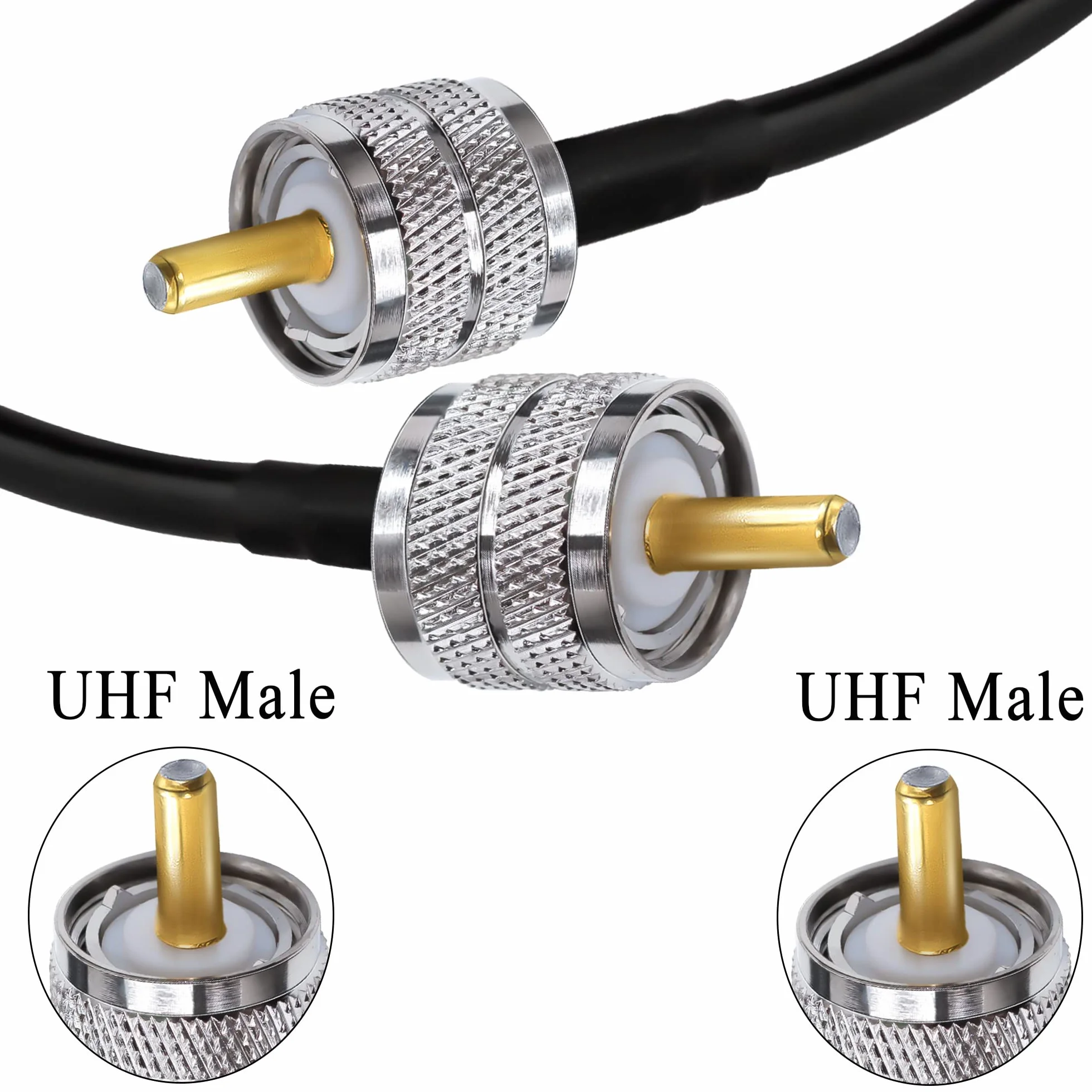 TUOLNK PL259 Überbrückungskabel RG58 UHF Stecker auf Stecker Low Loss 50 Ohm CB Funk Koaxialkabel 12 Zoll (30 cm) SO239 Wifi Antennen Verlängerungskabel für HAM Funkantennen Analysator 2er Pack
