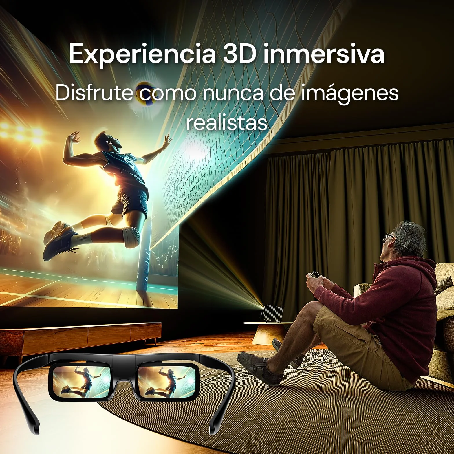 Valerion DLP Link okulary 3D, aktywne okulary migawkowe z możliwością ponownego ładowania, kompatybilne z VisionMaster Max/ Pro2/ Pro, StreamMater Puls2/ Puls i innymi projektorami 3D DLP-Link
