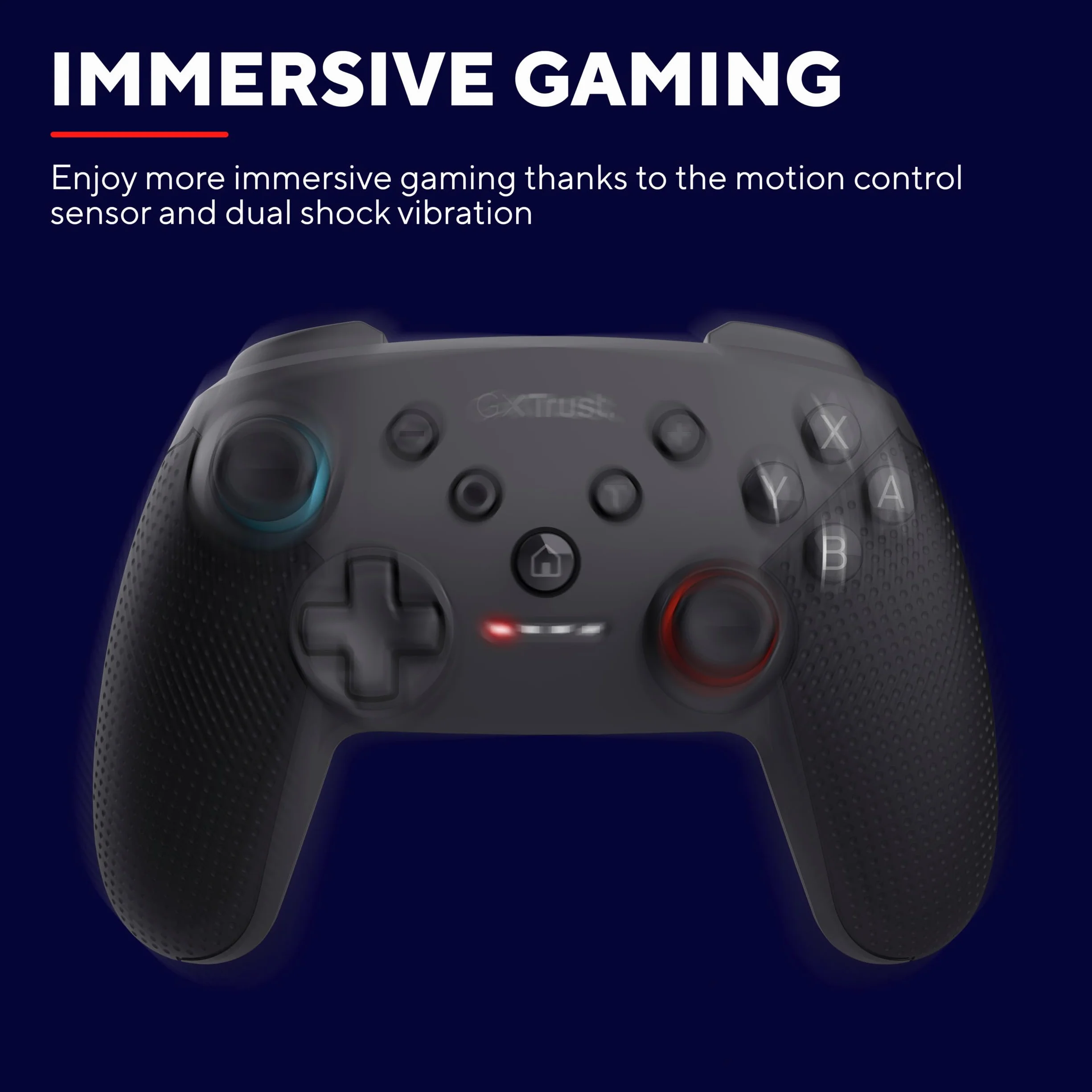 Trust Gaming GXT 1246 Muta Bluetooth Nintendo Switch, kontroler gamingowy z kablem Play-and-Charge, wibracje Dual-Shock, czas odtwarzania 15 godzin, akumulator do ładowania, do Switch Lite, OLED,