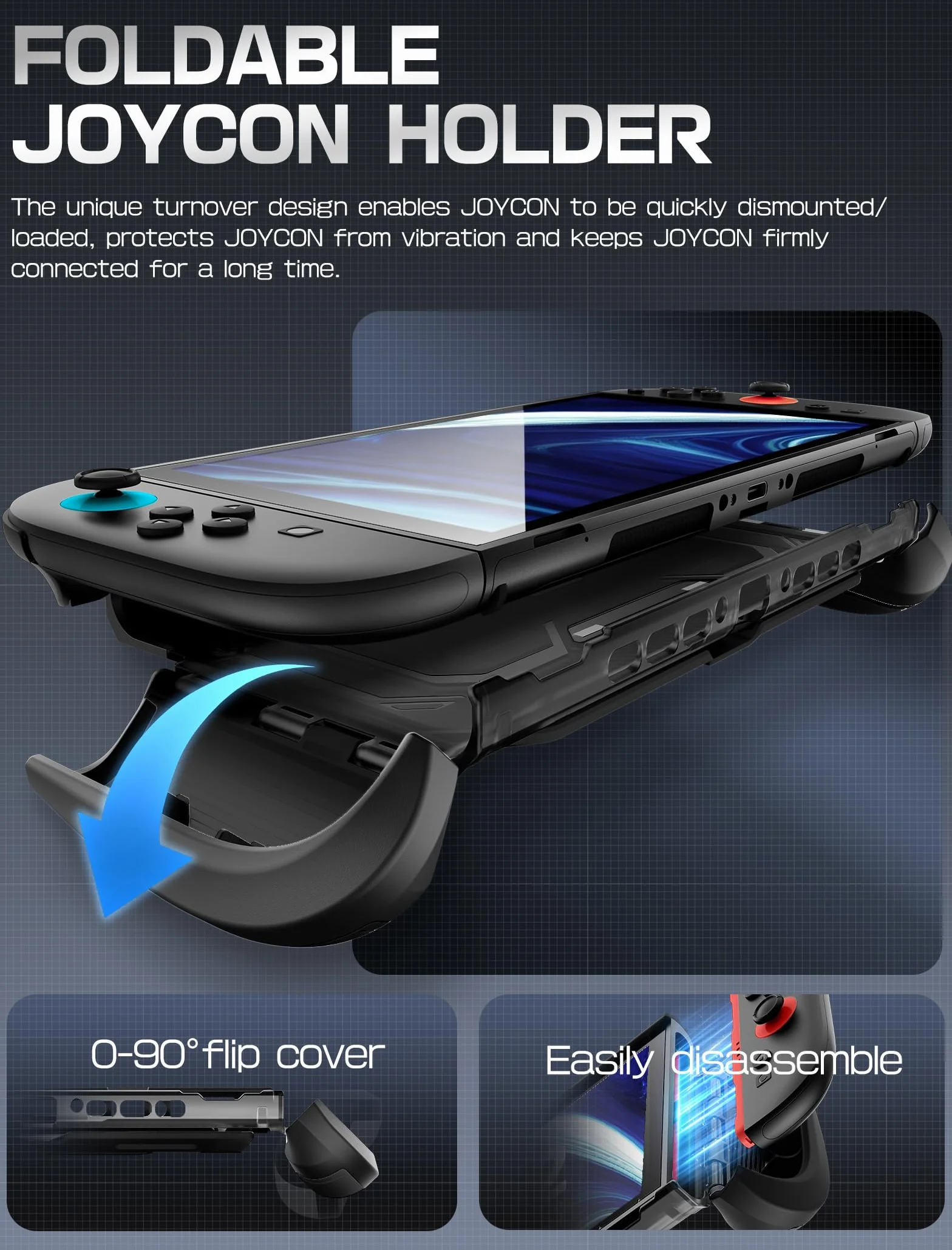 Mumba Etui do Nintendo Switch 2 (2025) z klapką [Tytan] Ochrona przed zamykaniem ergonomiczny uchwyt, szybkie wyjmowanie Joy-Con, 7 kart trzymania, akcesoria do przełącznika 2, czarne