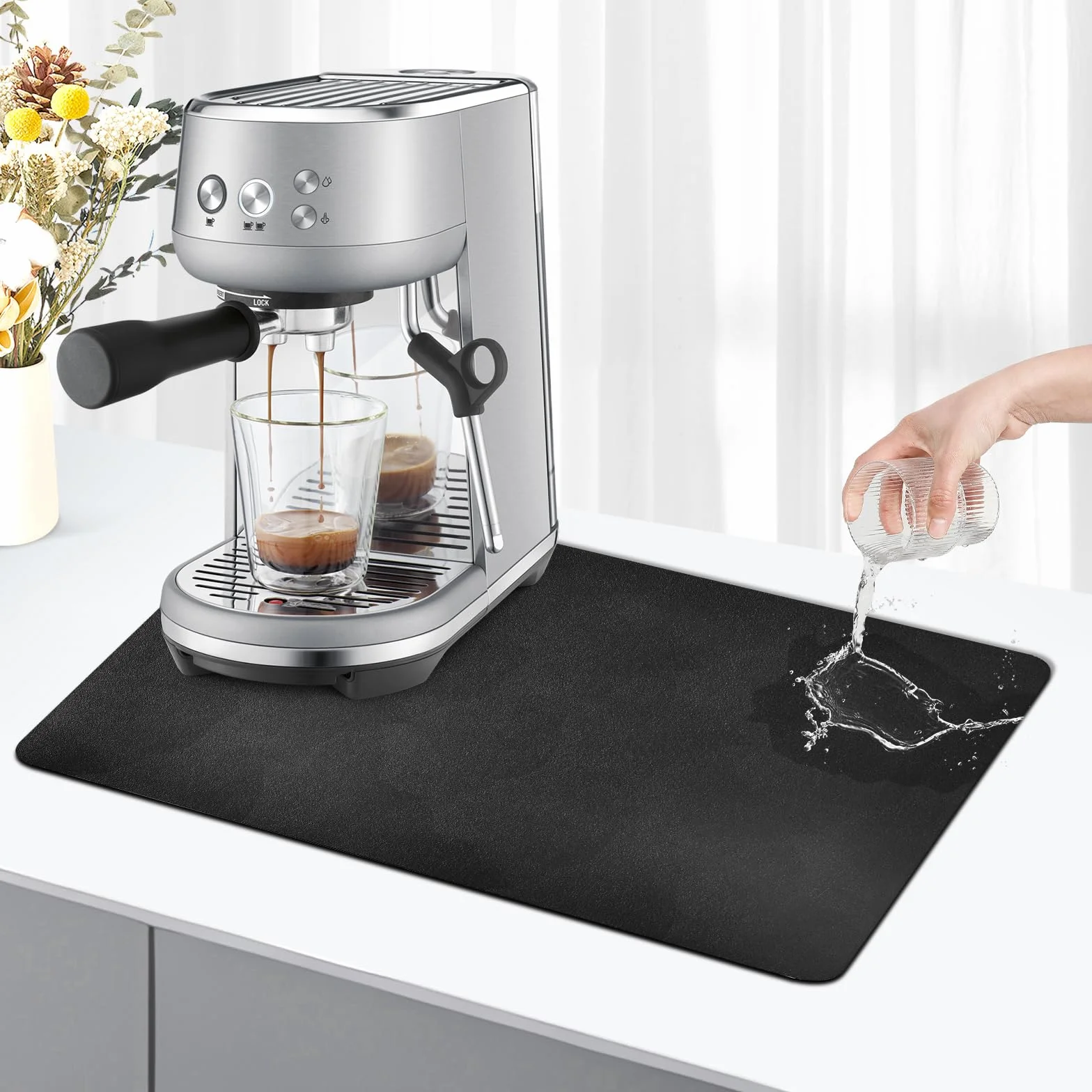Mata ociekowa do ekspresu do kawy 40 x 50 cm czarna KitchenRaku