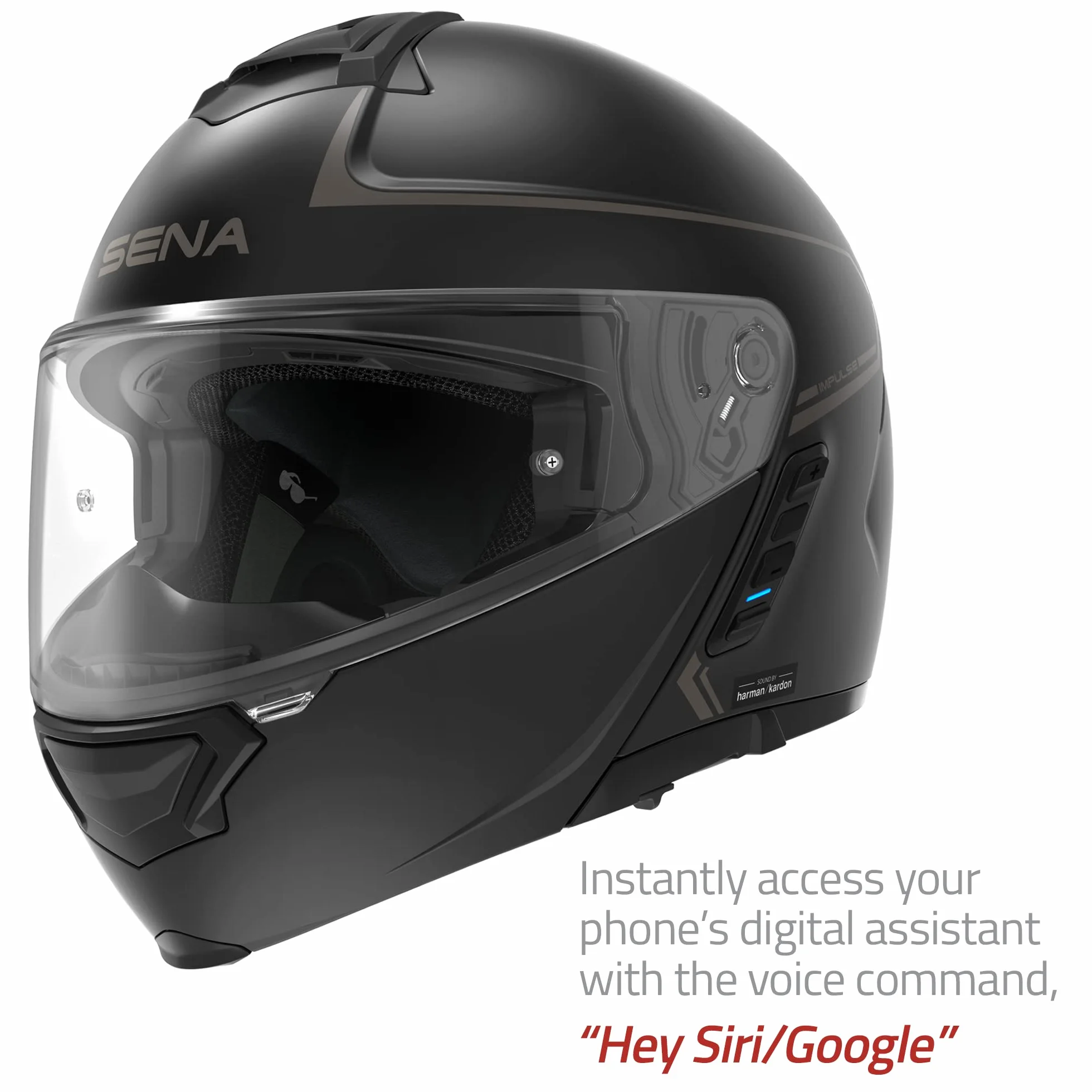 Sena Impulse Flip Up modułowy kask Bluetooth z dźwiękiem firmy Harman Kardon podwójny daszek kask ze zintegrowanym siatkowym systemem domofonowym, MP3, tarcza głosowa (