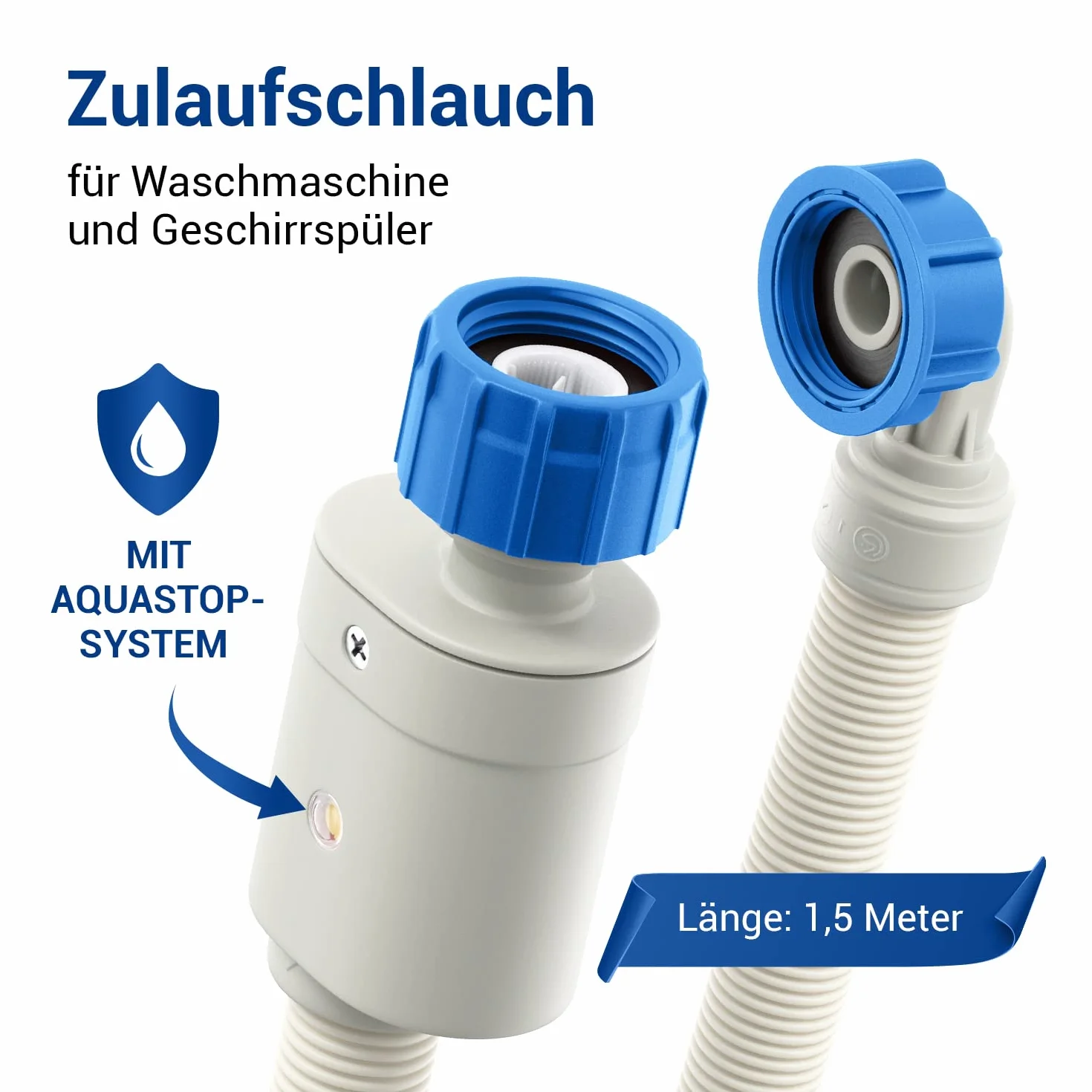 VIOKS Wąż do pralki Aquastop wąż wodny wąż 3/4 cala 1,5 m 25°C - wąż Aquastop zmywarka/Aquаstop Sclsubcloth pralka - akcesoria do pralek i akcesoria do zmywarek