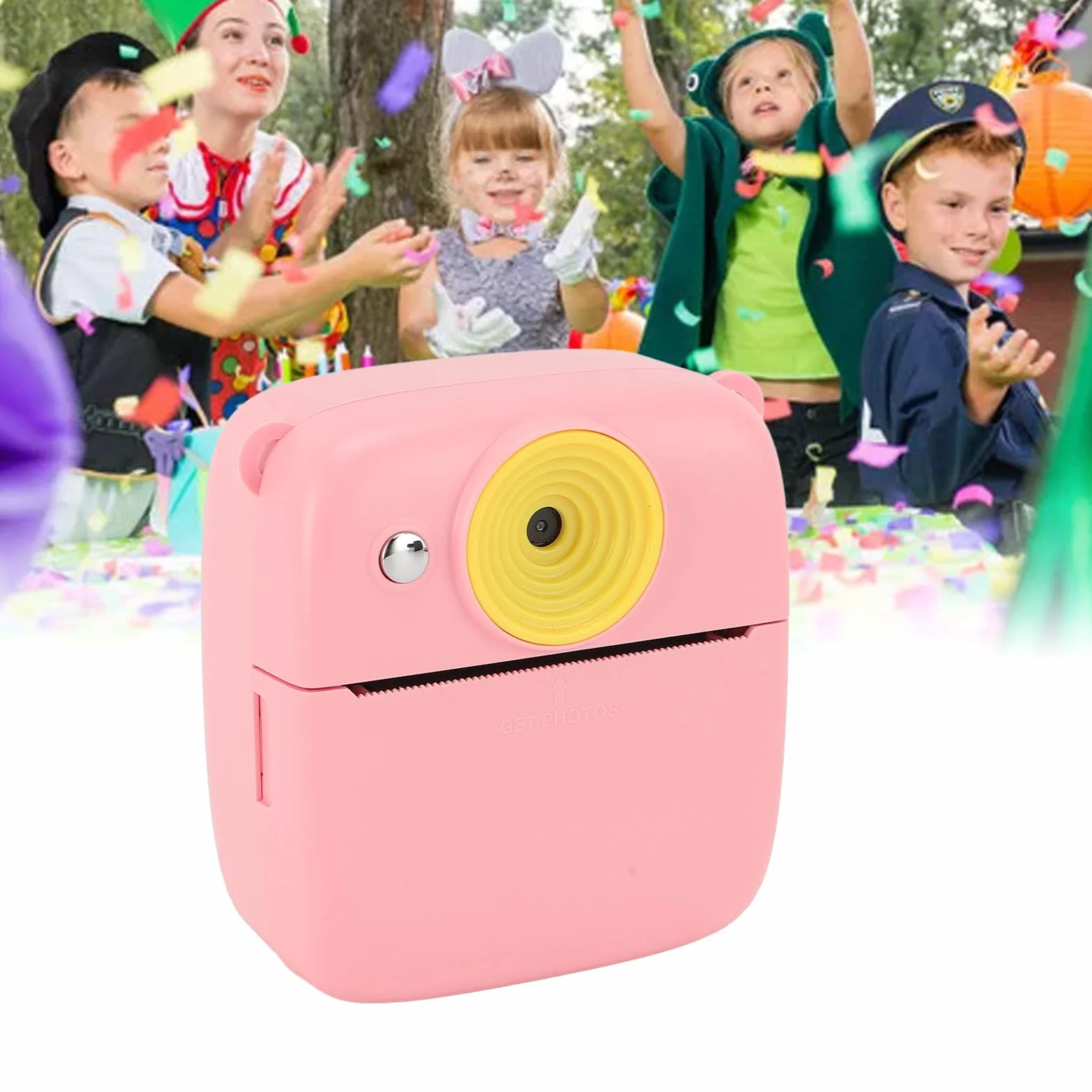 Aparat do Natychmiastowego Drukowania dla Dzieci, Cyfrowa Kamera Wideo dla Małych Dzieci 1080P 48M z Filtrami, Ramki do zdjęć, Odtwarzanie Muzyki, Gry Codzienne, Prezenty