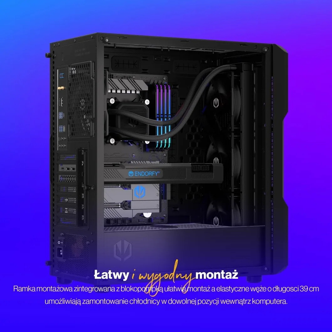 ENDORFY Navis F360, chłodzenie procesora AIO, szerokość 360 mm, wysoka wydajność i cicha praca, AM5, AM4, LGA1700, LGA1200, LGA1150, LGA1151, LGA1155, LGA1156 | EY3B003
