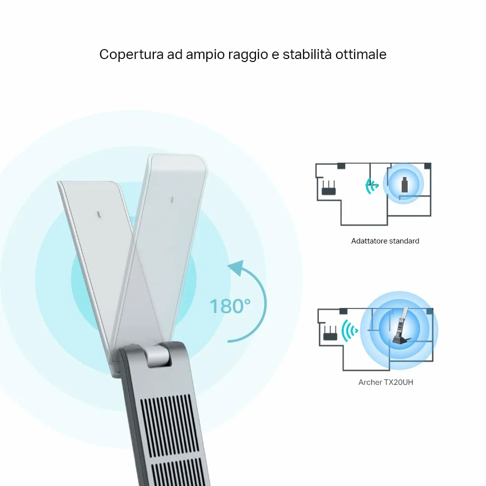 TP-Link Archer TX20UH – Adapter USB WiFi 6 AX1800 Dwuzakresowy, USB 3.0, Anteny o Wysokim Zysku, MU-MIMO, Zabezpieczenia WPA3, Windows 11/10