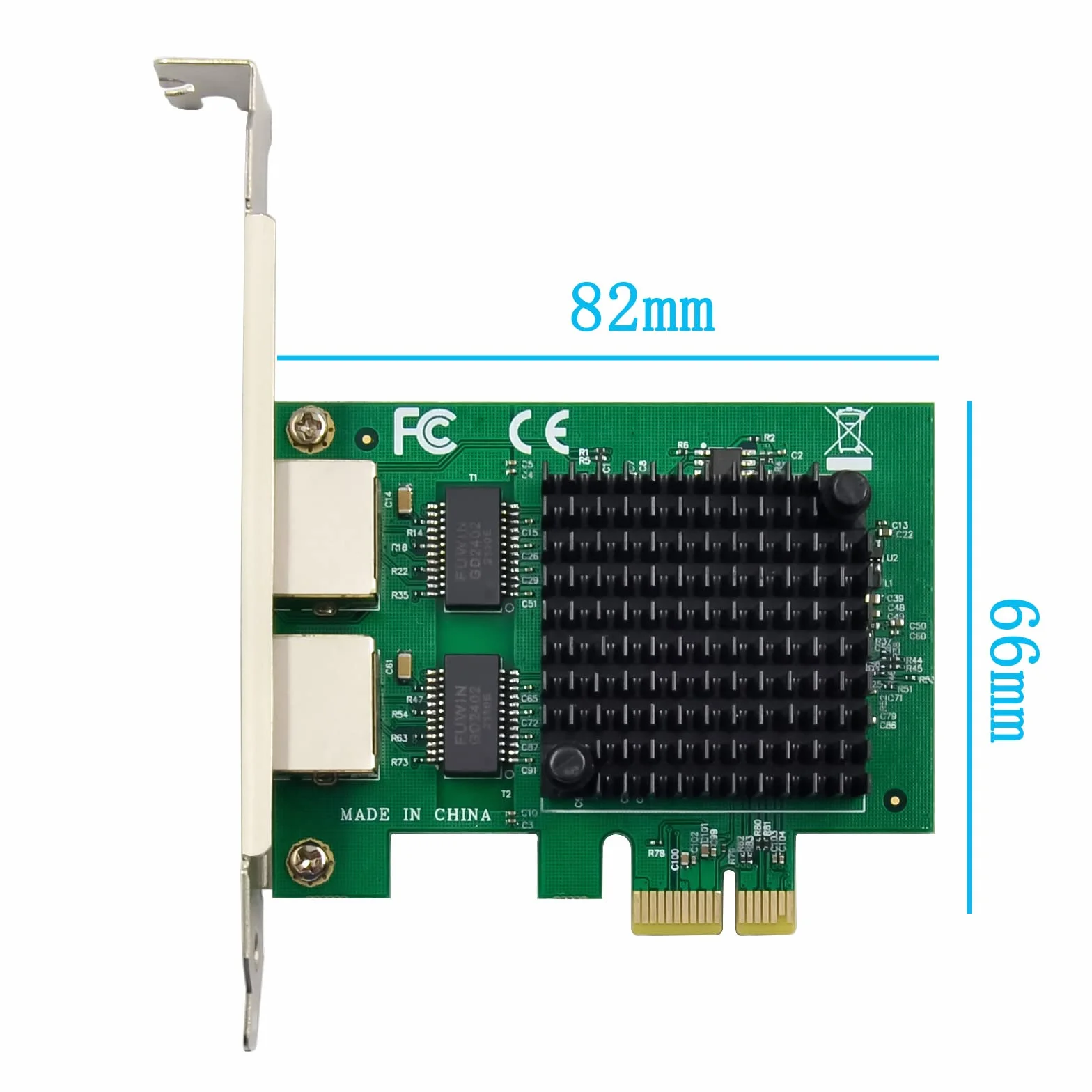 Dual PCIe 3.1 2.5GBase-T adapter sieciowy z Intel I225-V 2500/1000/100 Mbps PCI Express Gigabit Ethernet karta NIC RJ45 kontroler LAN do systemu Windows 10/11 z uchwytem niskoprofilowym, DUAL I225