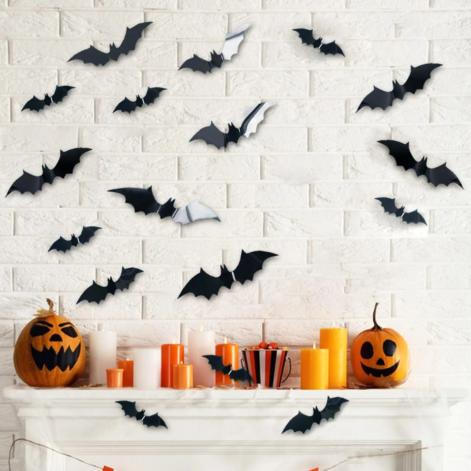 Nietoperz 3D na Halloween, 16 sztuk, wodoszczelne PCW do zewnątrz, dekoracja do ogrodu, na imprezę, "zrób to sam", naklejka ścienna