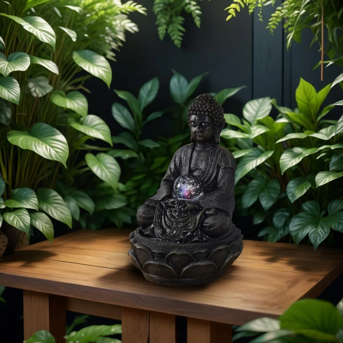 Fontanna wewnętrzna LED Budda Multicolor 20 cm