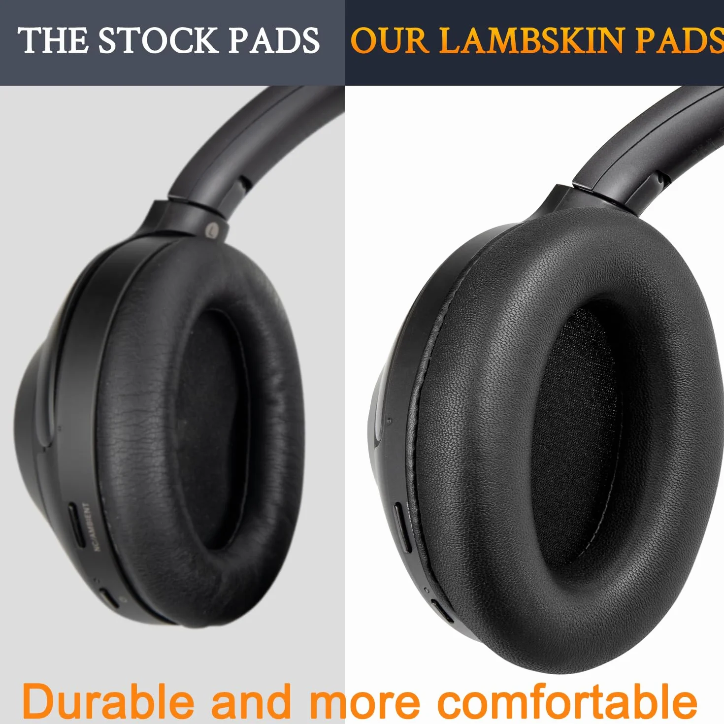 SOULWIT jagnię wymienne poduszki nauszniki do Sony WH-1000XM3 (WH1000XM3) Over-Ear Słuchawki, nauszniki z pianką izolującą hałas o dużej gęstości, dodatkowa grubość