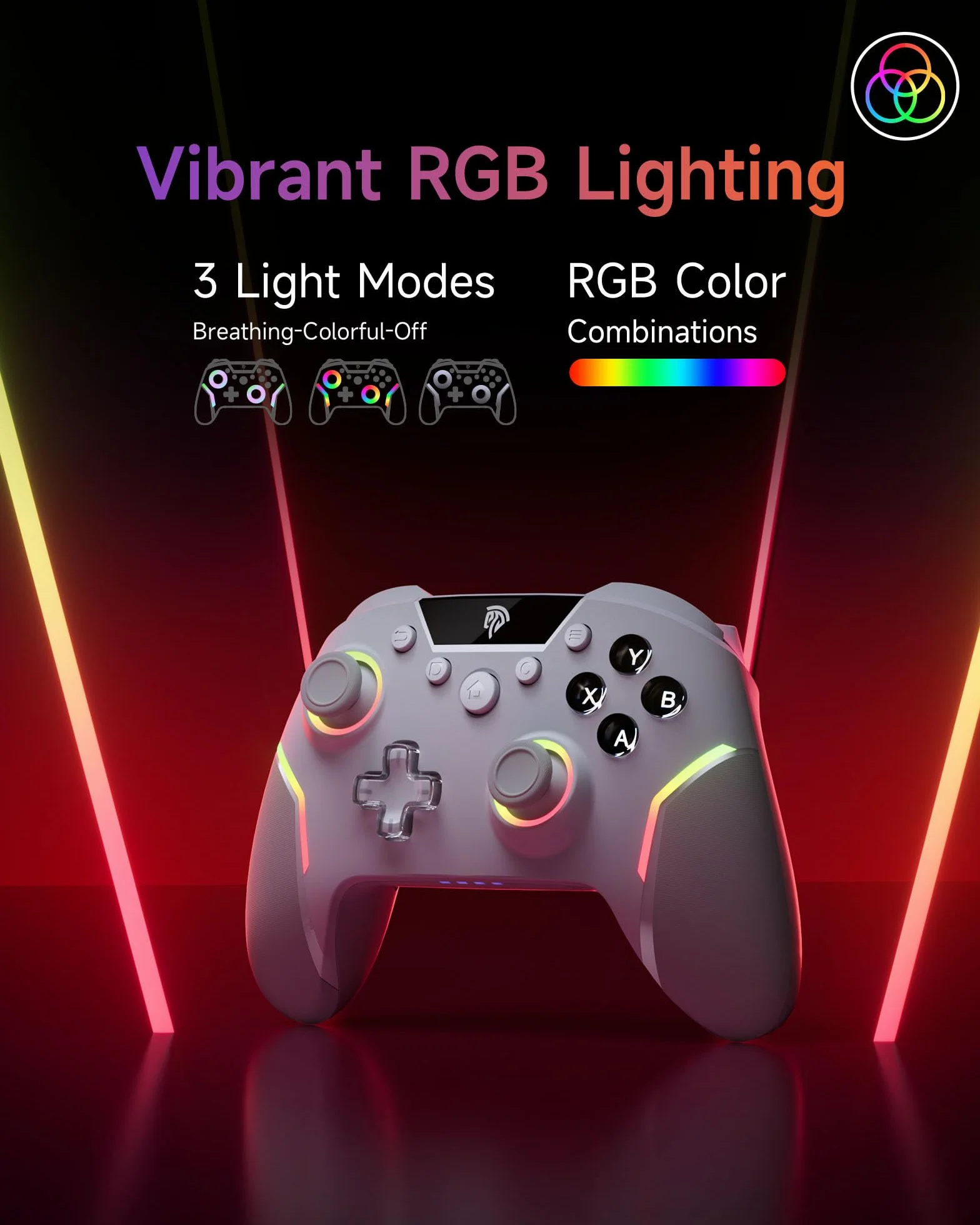 EasySMX X20 Bezprzewodowy Kontroler PC RGB Hall Joystick Trigger Bluetooth 1000mAh do PC/Switch/Android/iOS/Steam
