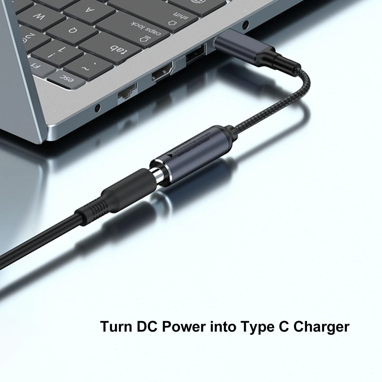 Adapter DC na USB C, 100 W PD DC 4,5 Mm X 0,6 Mm Wejście żeńskie na Męski Kabel ładujący USB C, Kabel DC4506 na Typ C do Telefonów, Tabletów, Laptopów