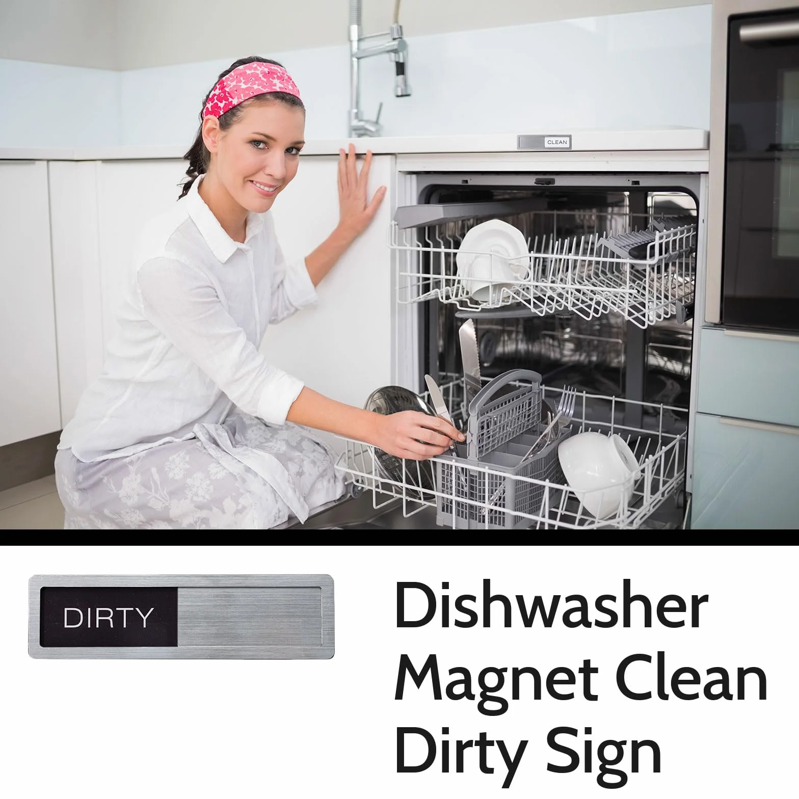 GlamRays Czysty / brudny szyld przesuwny Clean Dirty Dishwasher Sign Zmywarka Magnes Znak Zmywarka Zmywarka Akcesoria kuchenne Magnes Gadżety kuchenne