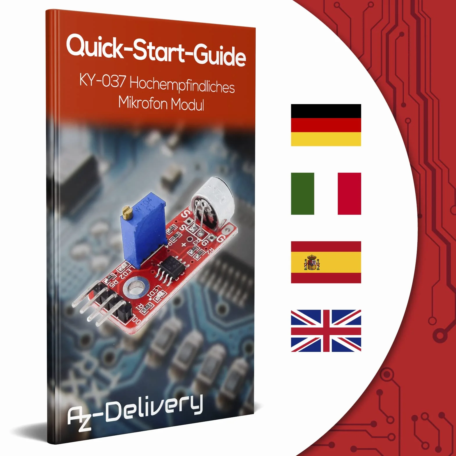 AZDelivery 3 x Mikrofon wysokiej czułości KY-037 kompatybilny z Arduino i Raspberry Pi, tym eBook!