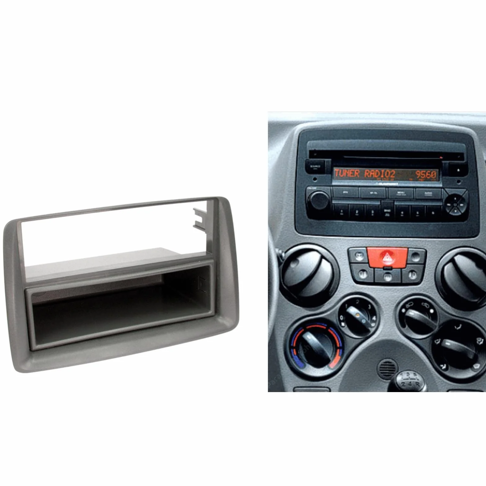 Sound Way 1 DIN radio samochodowe ramka radiowa ramka radiowa, adapter antenowy, klucz kompatybilny z FIAT Panda 2002