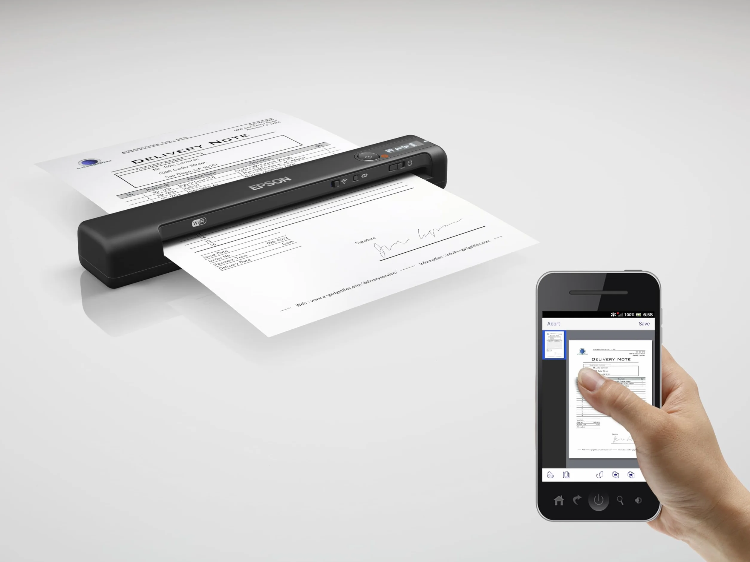 Epson WorkForce ES-60W skaner dokumentów (DIN A4, 600 dpi, USB 2.0)