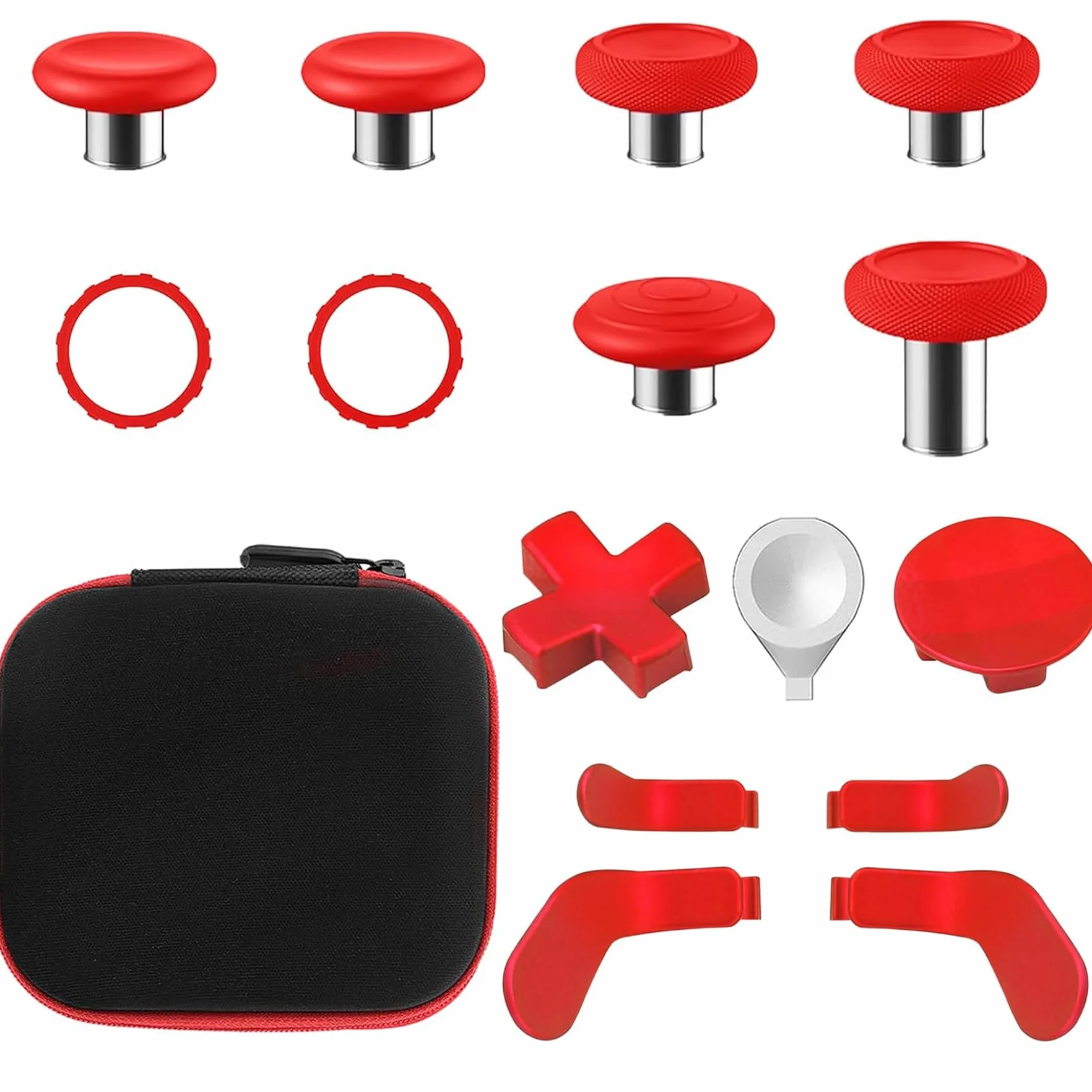 Magnetyczne metalowe joysticki zapasowe do kontrolera Xbox One Elite Series 2, zestaw kompatybilny z Xbox Elite Wireless Controller Series 2 Core (czerwone)