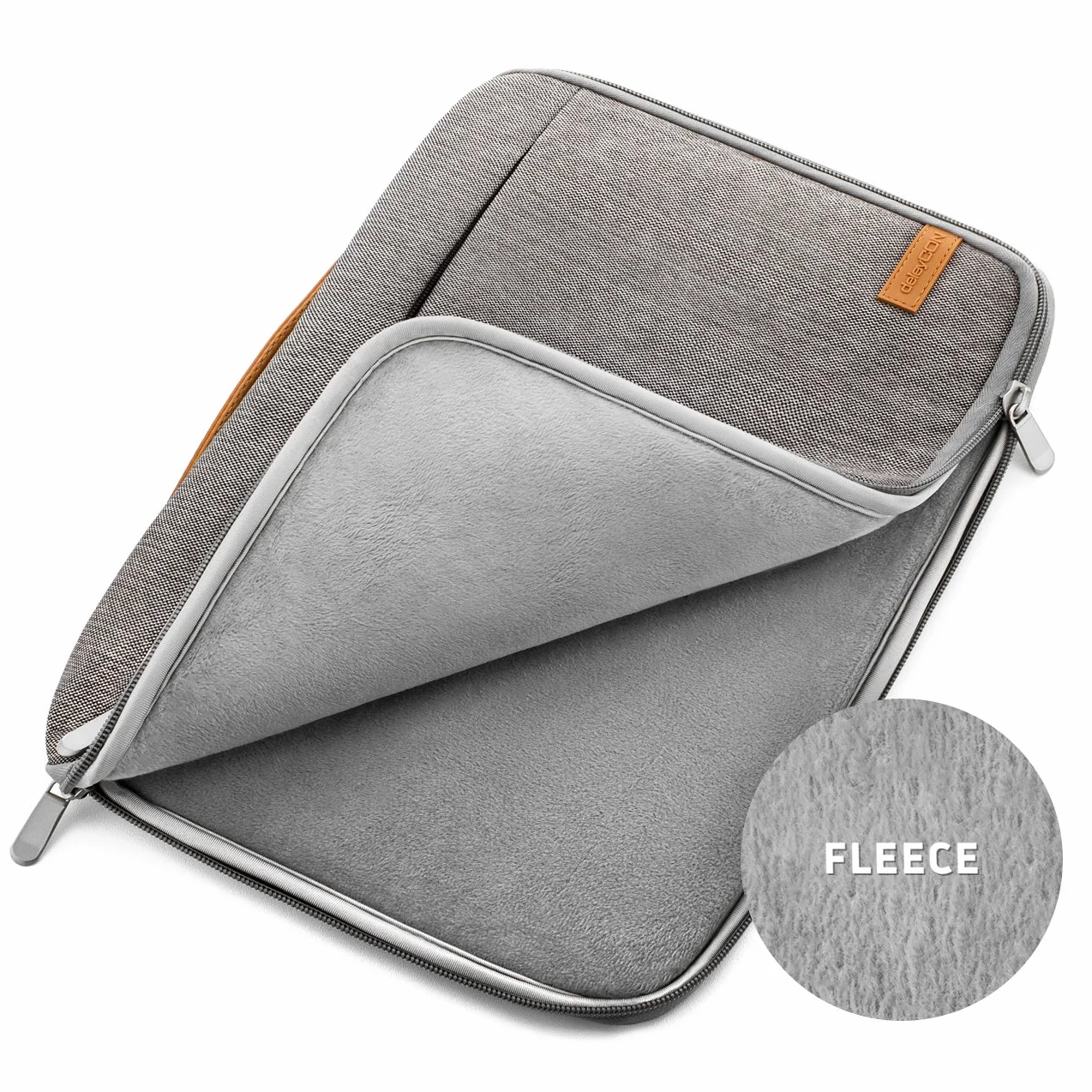 deleyCON 14" - 15,6" Torba na Laptopa Pokrowiec Ochronny na Laptopa Netbook (35,56 cm - 39,62 cm) Wykonana z Wytrzymałego Nylonu 2 Przegródki na Akcesoria Wzmocnione Wyściełane Ściany - Szara