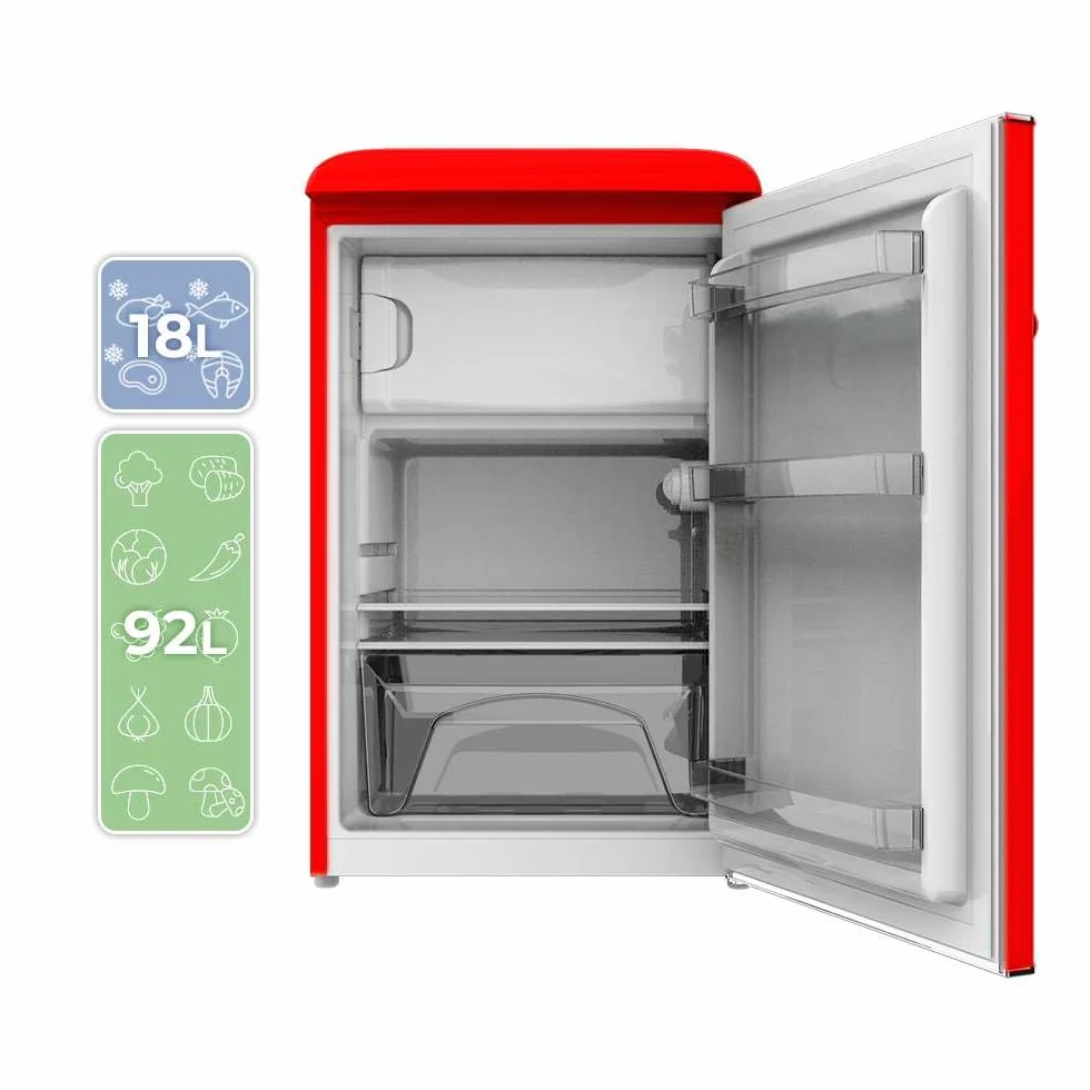 Cecotec Bolero CoolMarket TT Origin 110 Red E. Mini lodówka Retro 1-drzwiowa 110 l