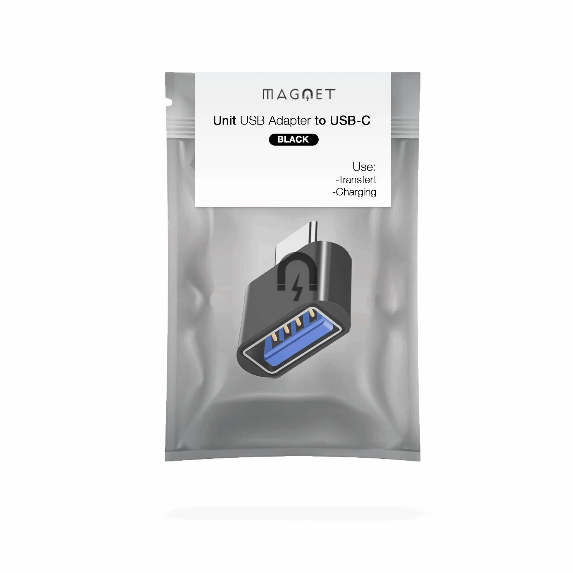 Magnet Zestaw 6 adapterów USB C na USB 2.0, OTG, USB-C na USB-A, kompatybilny ze smartfonami USB C i urządzeniami peryferyjnymi (czarny)