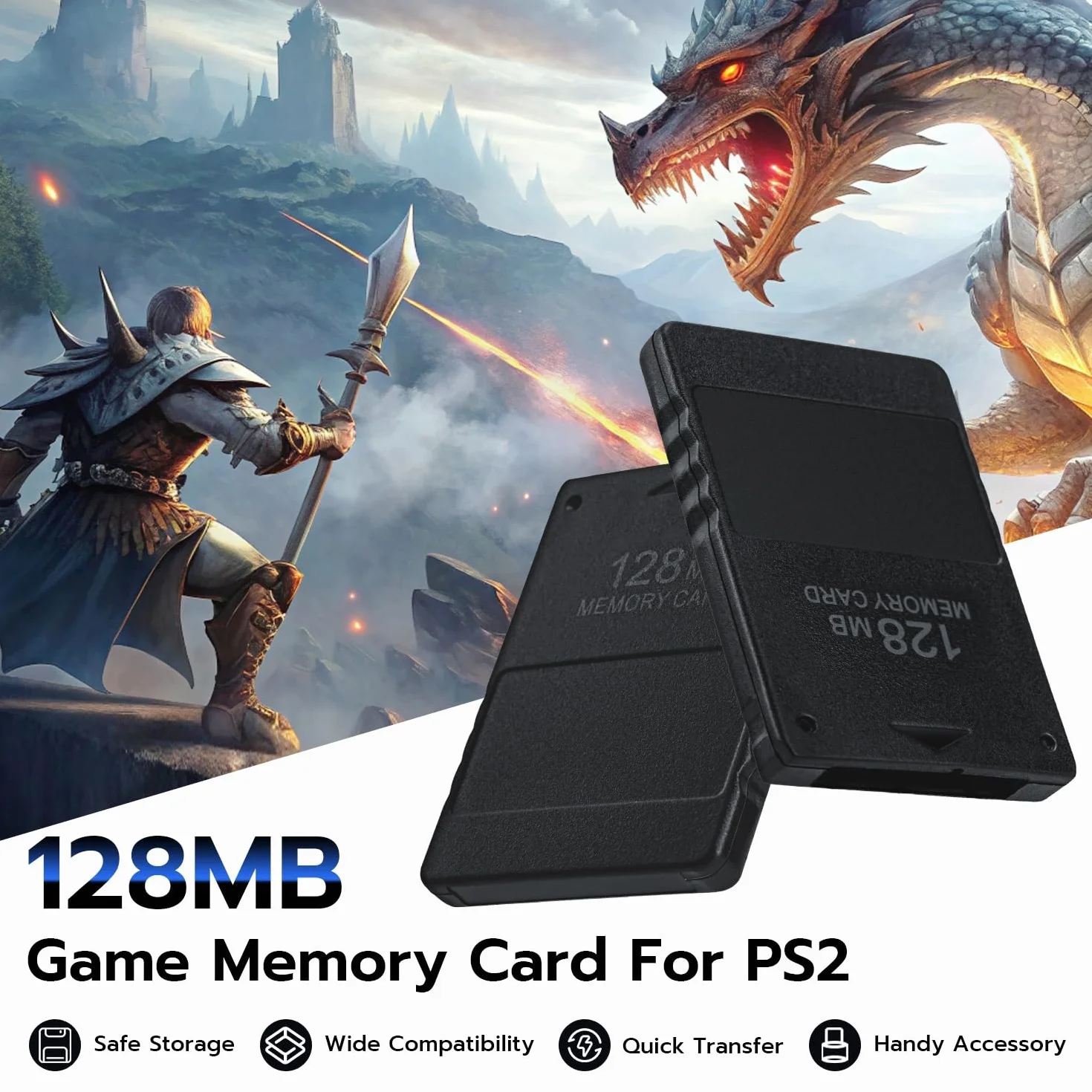 Wigearss Karta pamięci do gier 128 MB High Speed do konsoli PS2