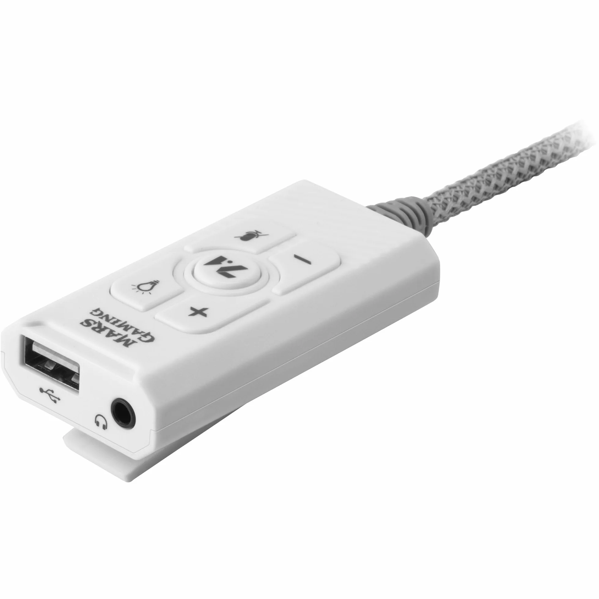 Mars Gaming MSC2W biała, zewnętrzna karta dźwiękowa, USB 7.1, PS5/PS4/PC/MAC/SWITCH