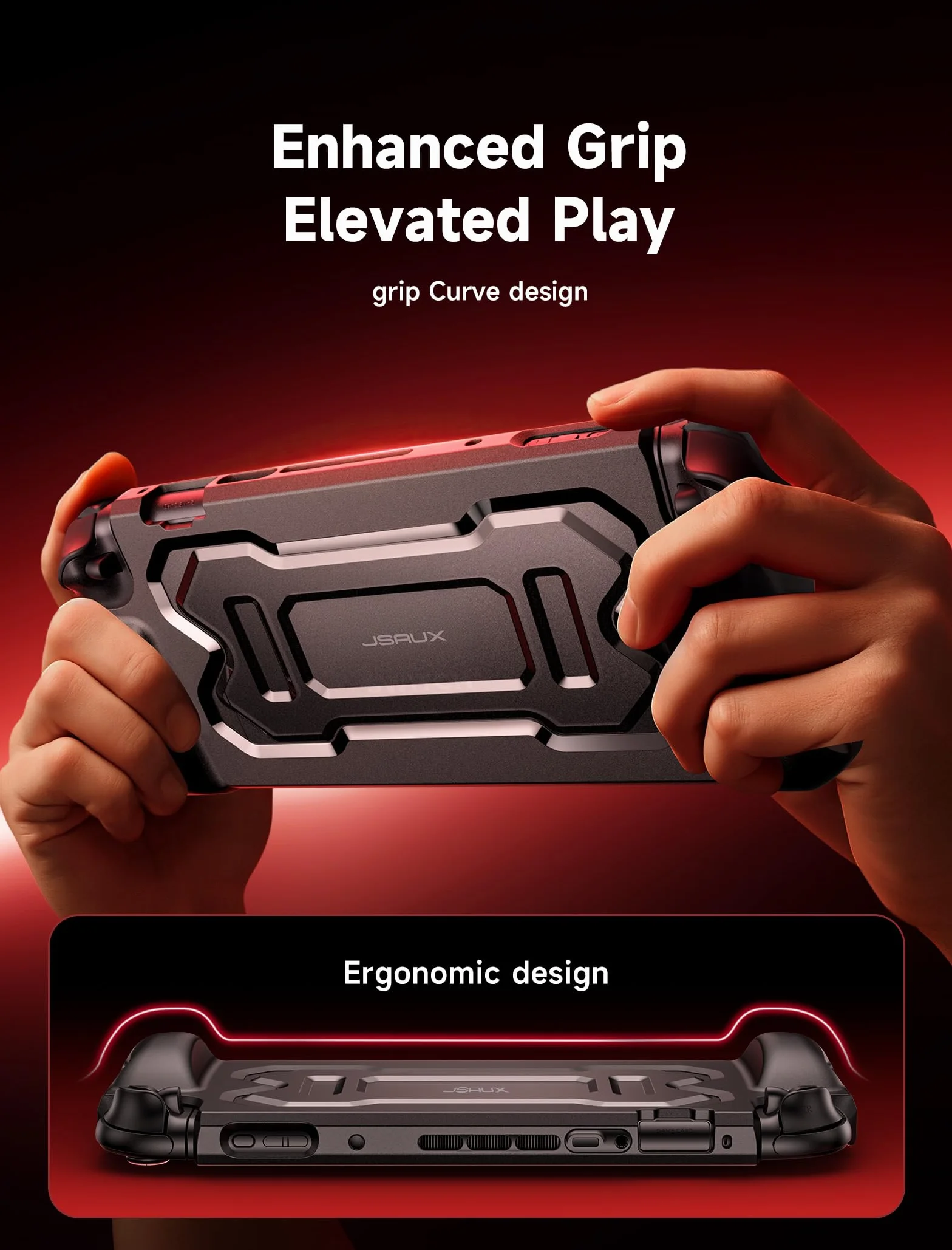 JSAUX Etui ochronne do Switch 2 2025, przenośne etui z TPU kompatybilne z etui Switch 2 i kontrolerem JoyCon, akcesoria odporne na upadki i zarysowania, czarne