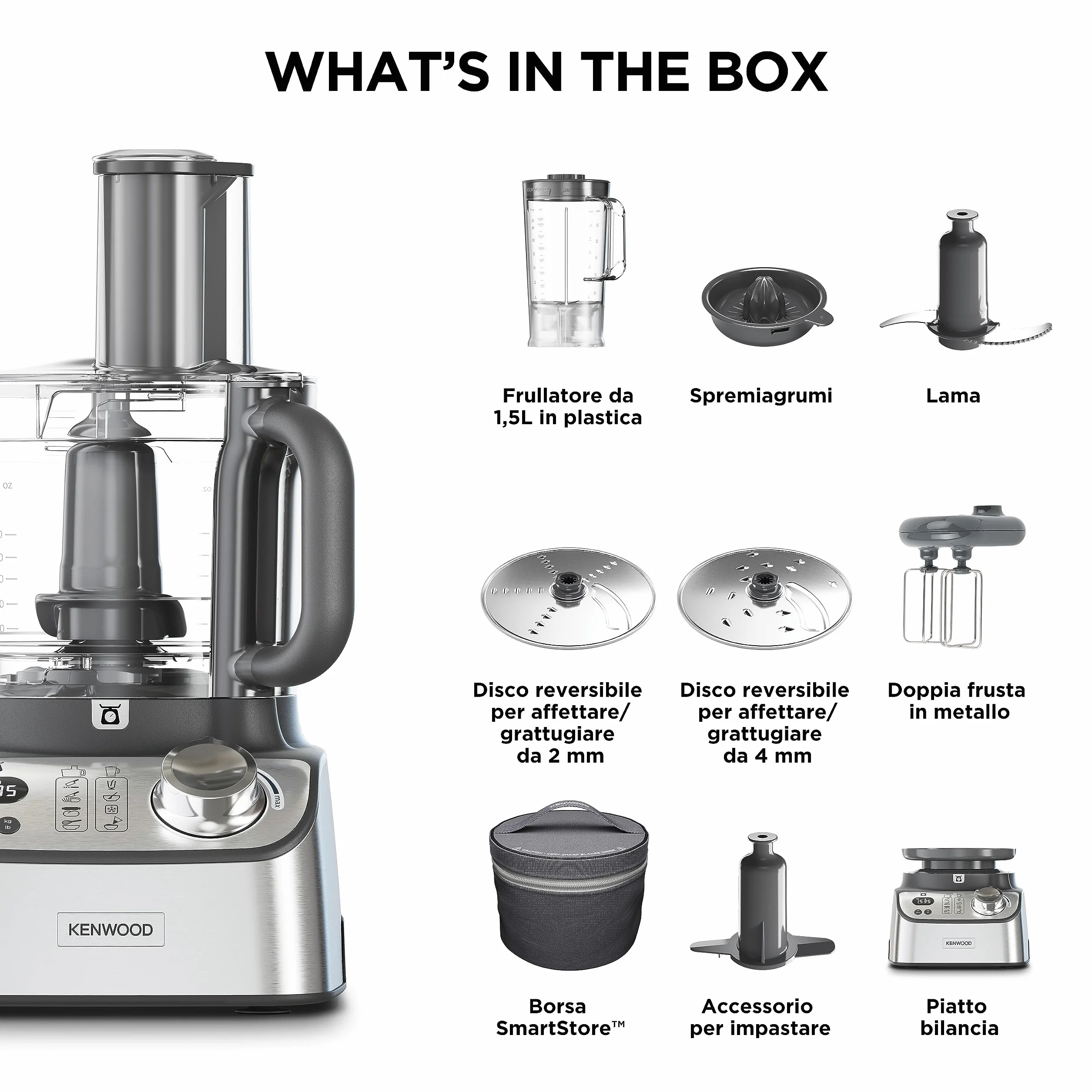 Kenwood FDM71.450SS Robot Kuchenny MultiPro Express Weigh, Srebrny