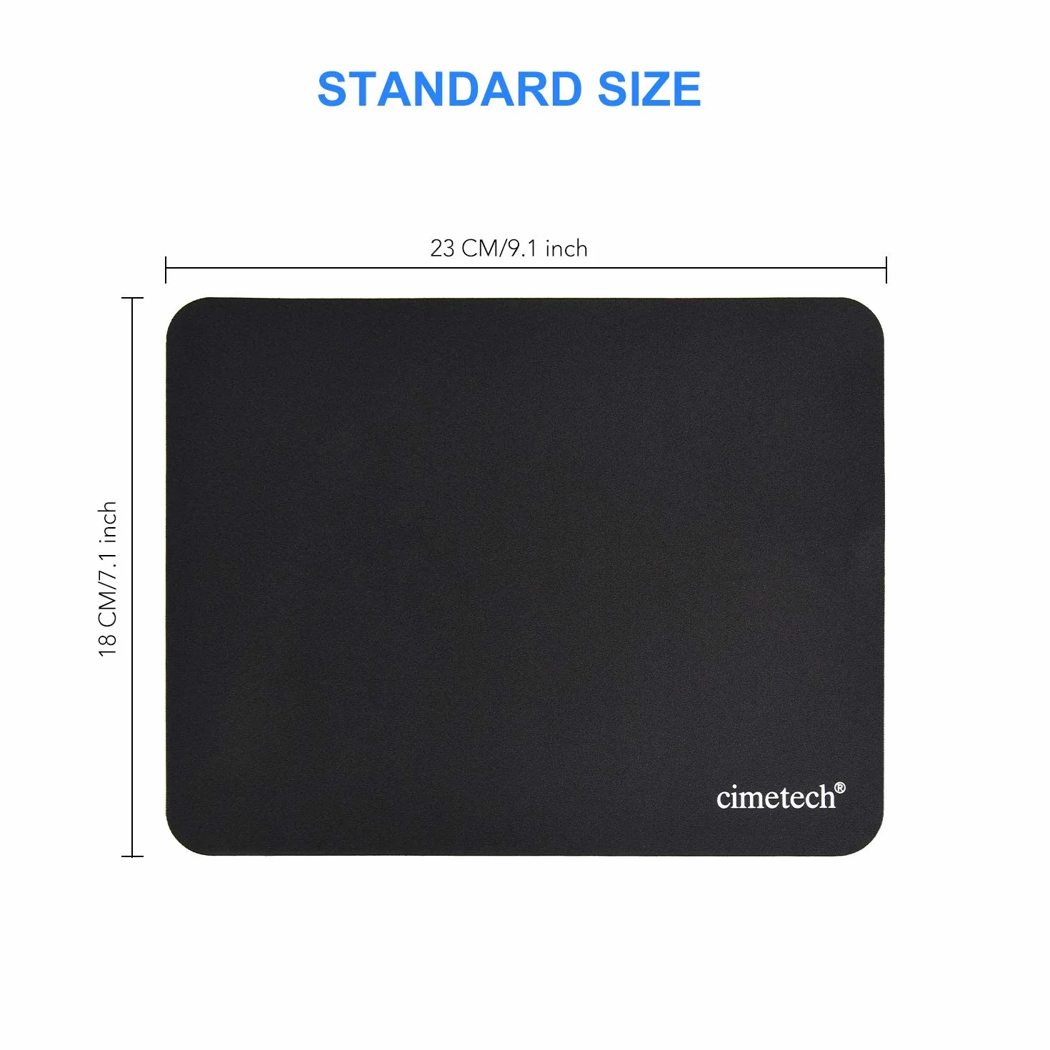 cimetech Wygodna podkładka pod mysz, powierzchnia do gier, bardzo cienkie włókno, gładka, jedwab, zmywalna, do laptopa, klasyczna, 2 szt. czarna