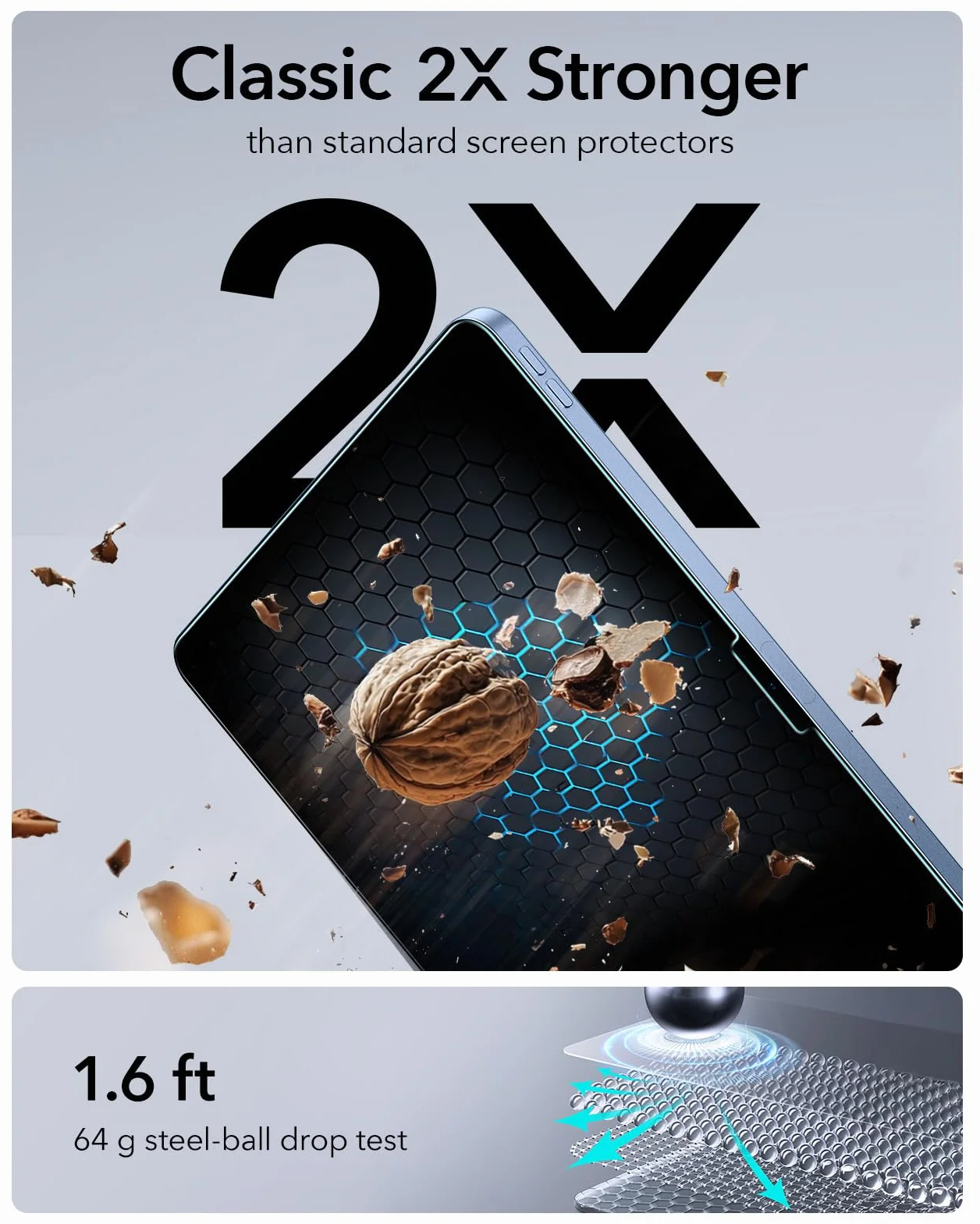 ESR 2-pak osłon ekranu dla iPad 11./10. generacji A16 (11/10.9 cala, 2025/2022), folia ze szkła hartowanego 9H z ultra dopasowanym uchwytem, obsługa Apple Pencil, odporna na zarysowania, HD klarowność