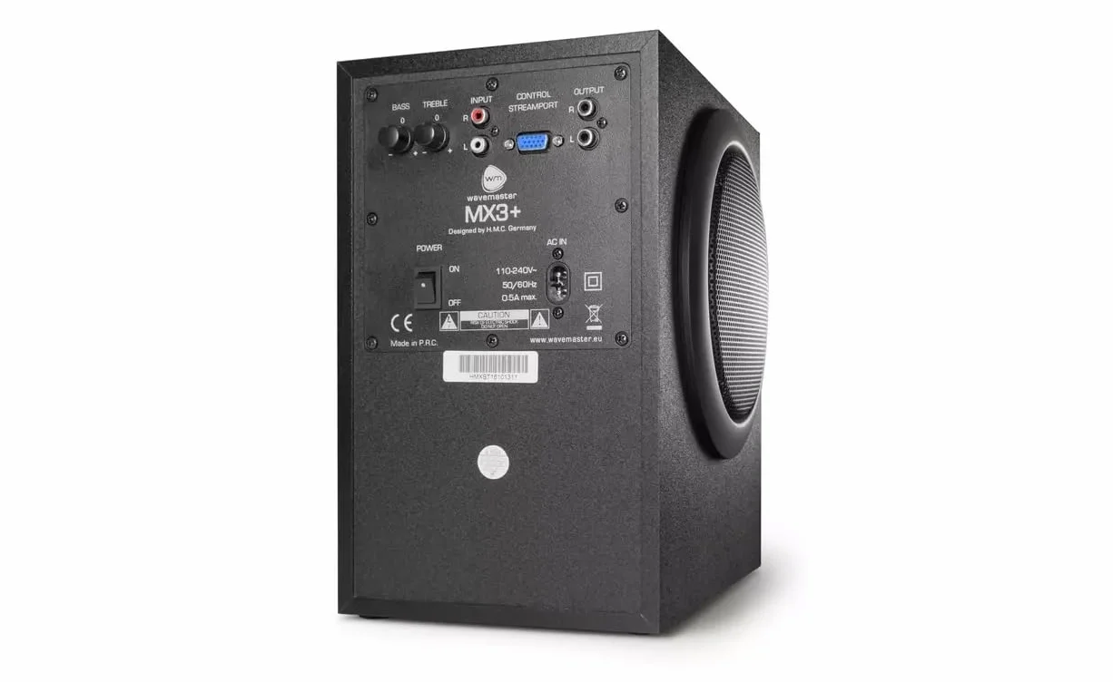 wavemaster MX3+ 2.1 system głośników (50 W) aktywne głośniki do telewizora/tabletu/smartfona/komputera, czarny (66503)