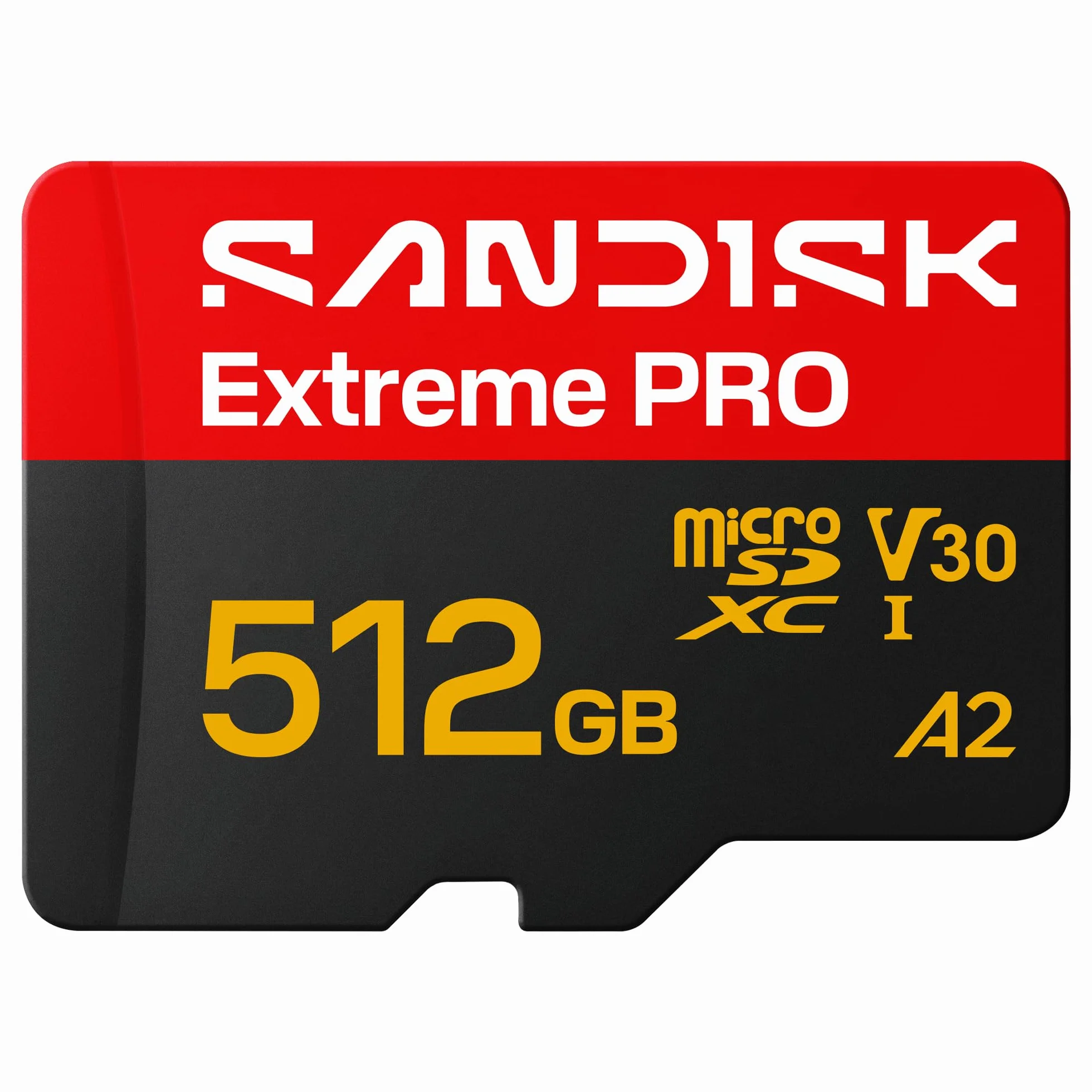 SANDISK Extreme PRO microSD Karta UHS-I + SD Adapter, 512 GB (prędkość odczytu do 250 MB/s i prędkość zapisu do 170MB/s, 5K, 3K, 4K UHD, C10, V30, U3, A2)