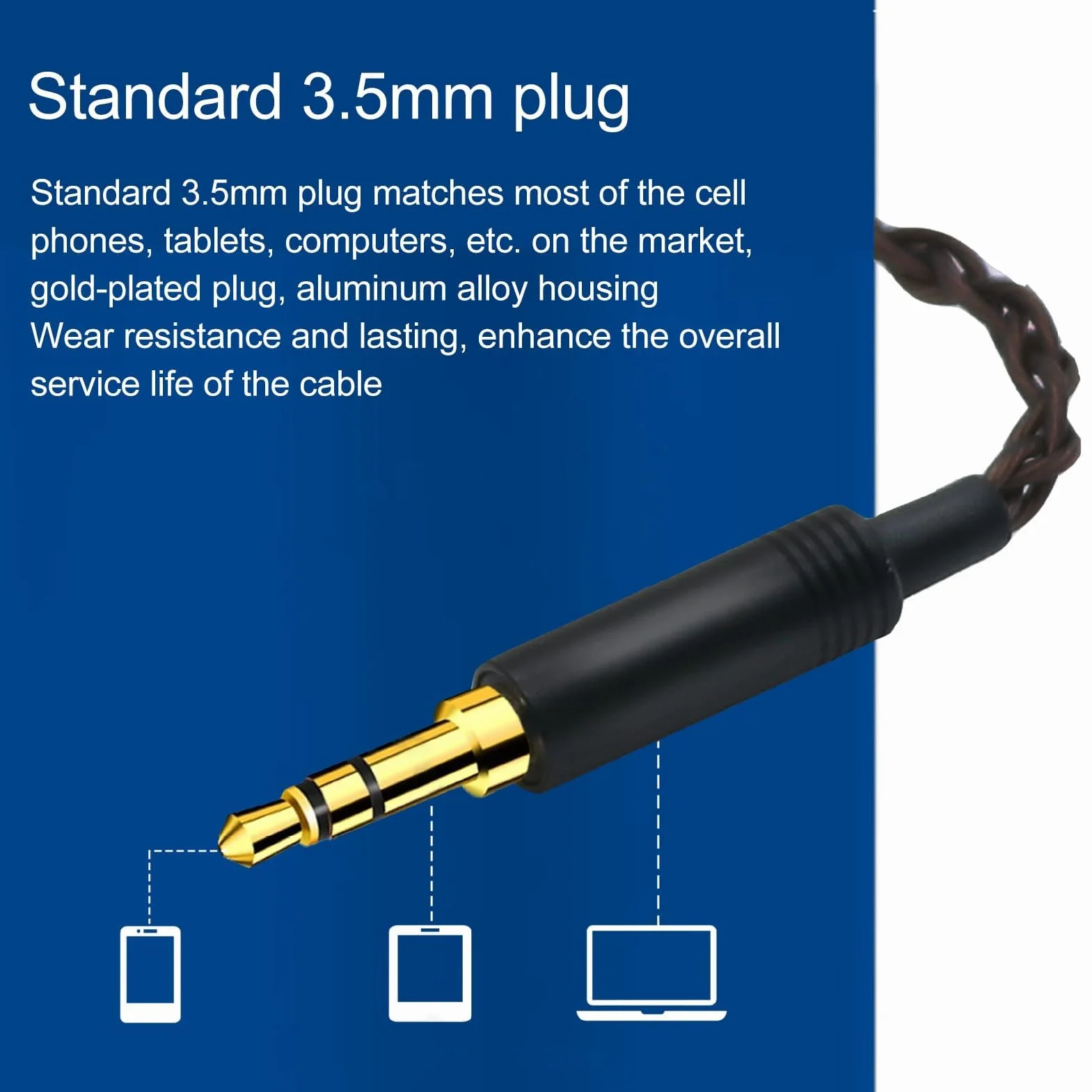 Zapasowy Kabel Audio Upgrade Przewód Słuchawkowy do for IE100 Pro IE400 Pro IE500 Pro, Wtyczka 3,5 Mm, Kabel Zamienny 1,2 M