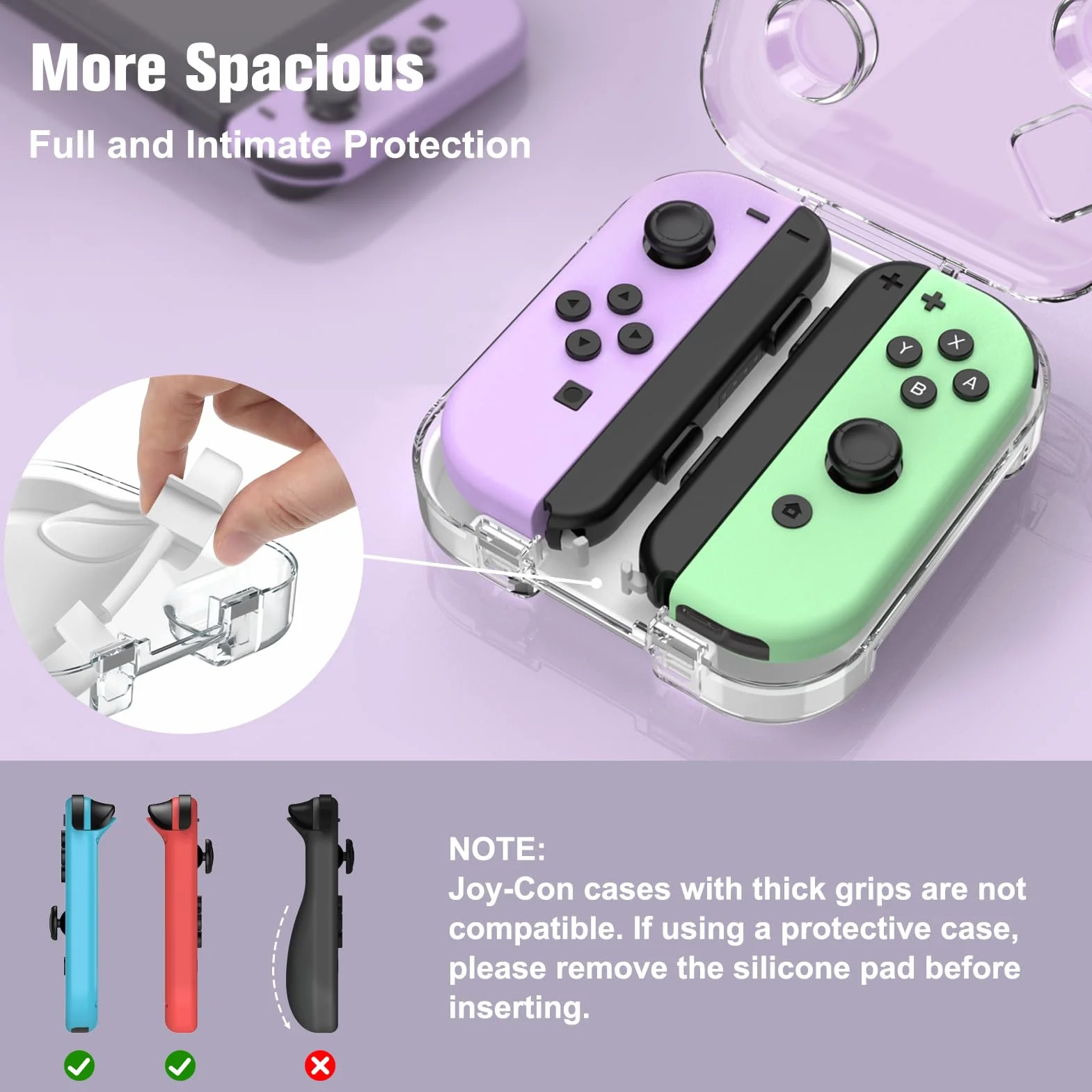 FINTIE Etui do przechowywania Joy-con przenośne pyłoszczelne pudełko ochronne kompatybilne z Nintendo Switch Joy-Con, Switch/OLED PC, przezroczysta obudowa z zamknięciem magnetycznym (przezroczysta)